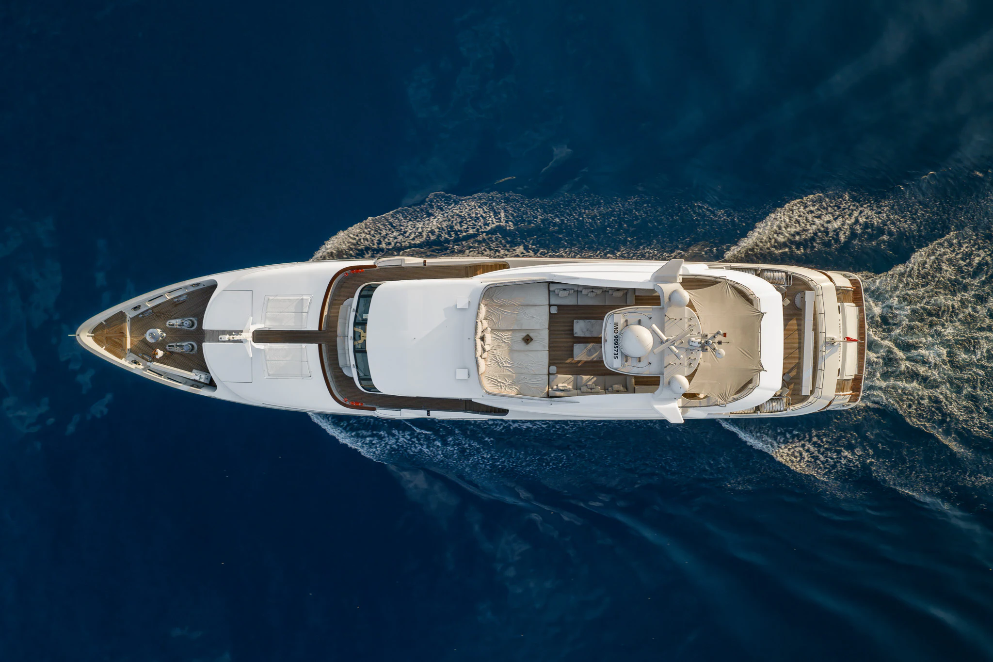 a space ship in space aboard TITIAN PEARL Yacht for Sale