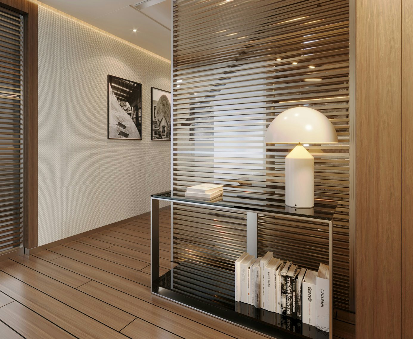 a lamp on a shelf aboard PARA BELLUM Yacht for Charter