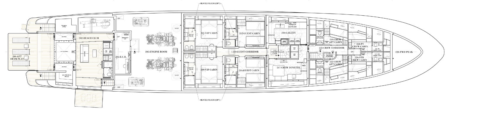 diagram, engineering drawing aboard PARA BELLUM Yacht for Charter