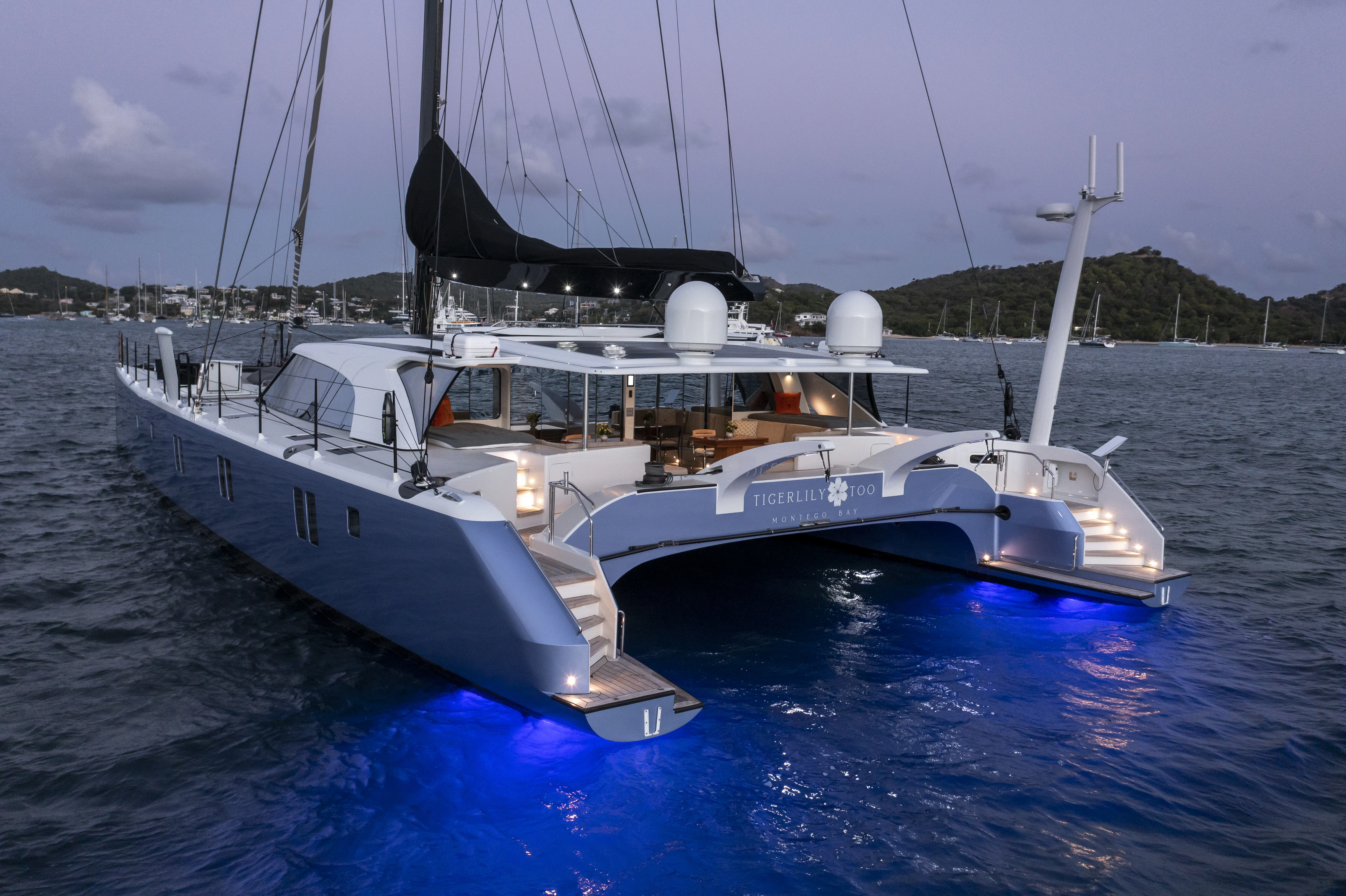 a boat on the water aboard TIGER LILY TOO Yacht for Sale