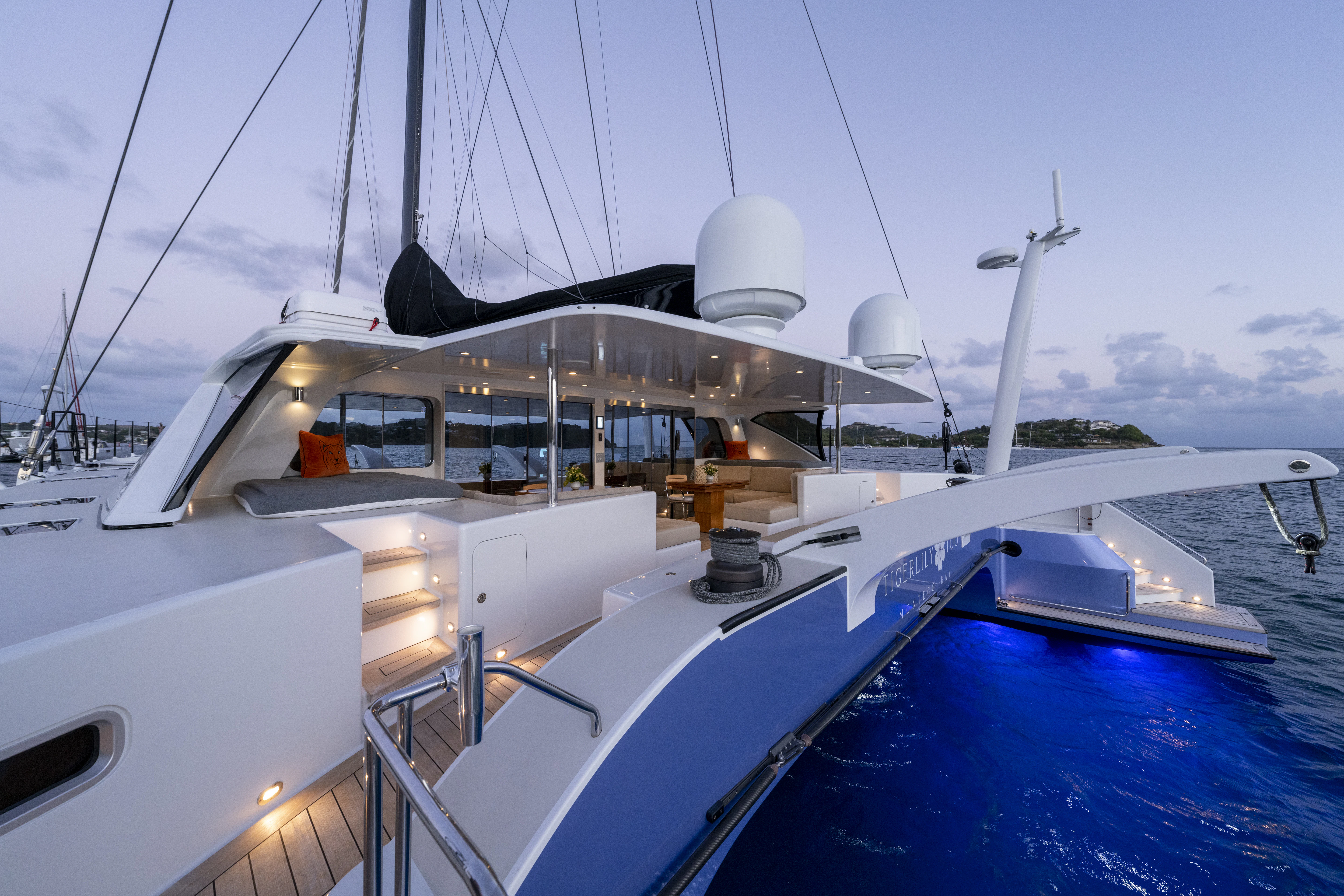 a boat on the water aboard TIGER LILY TOO Yacht for Sale