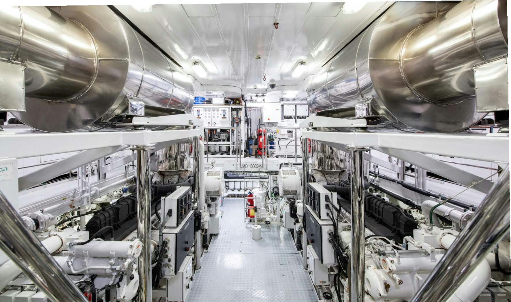 a large room with machinery aboard CALYPSO Yacht for Sale