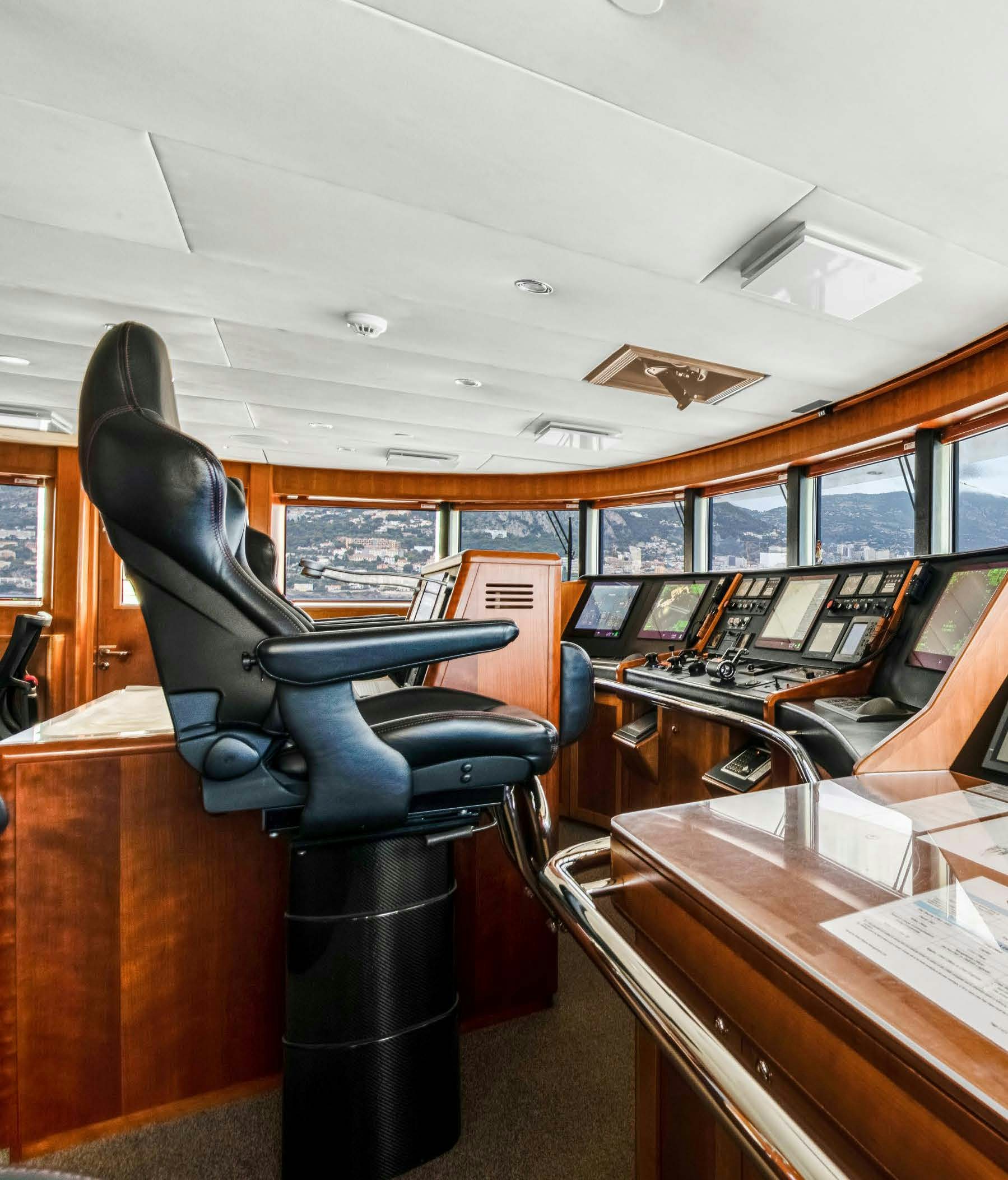 a chair in a room aboard CALYPSO Yacht for Sale