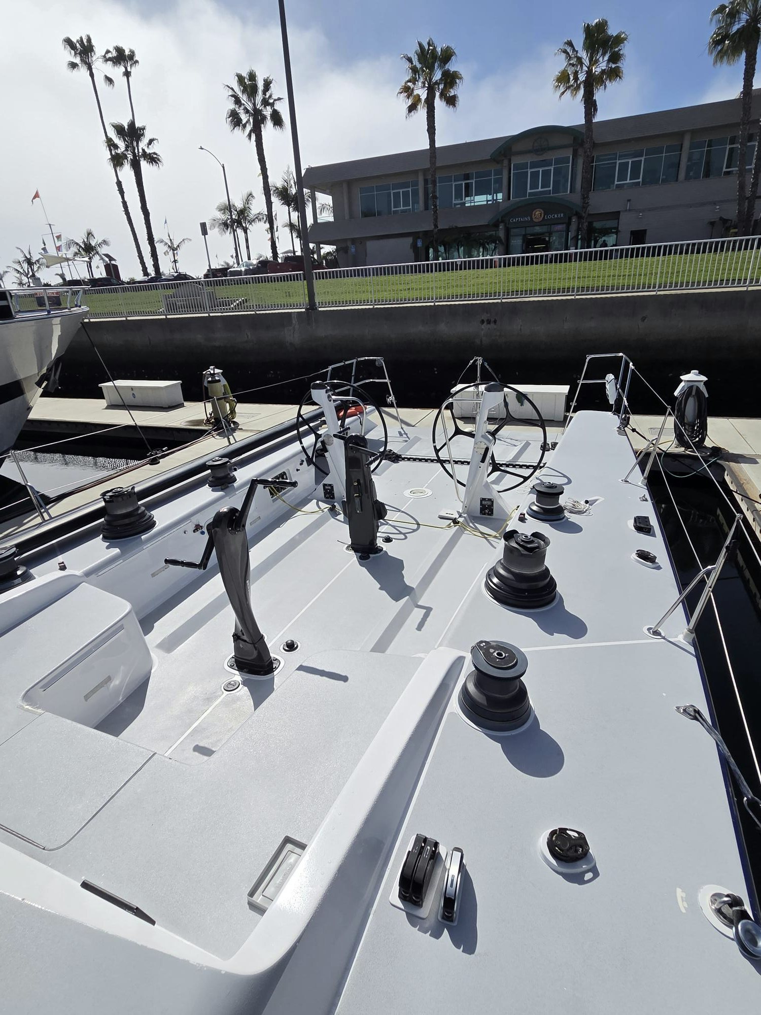 a bike parked on the side of a street aboard PELIGROSO Yacht for Sale