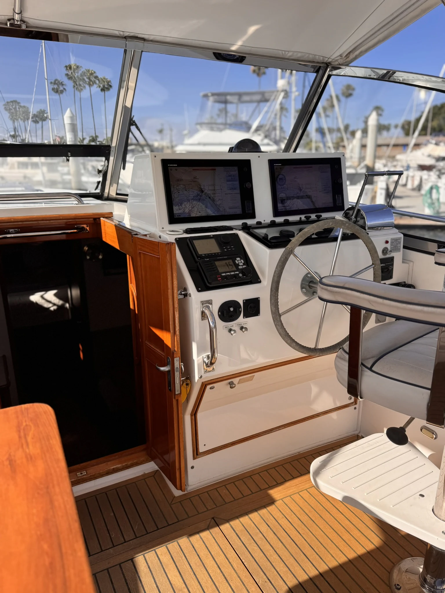 a boat with computers aboard BALMY Yacht for Sale