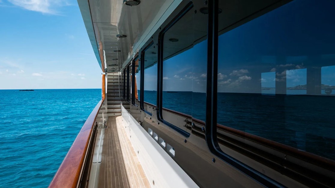a boat on the water aboard CROSSED SABRE Yacht for Charter