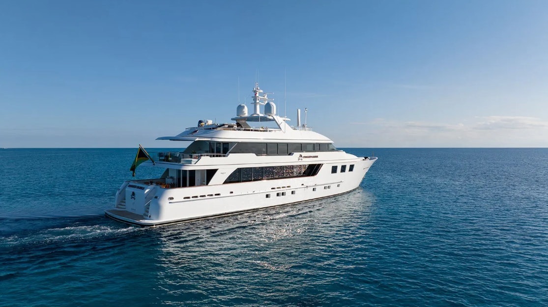 a boat on the water aboard CROSSED SABRE Yacht for Charter