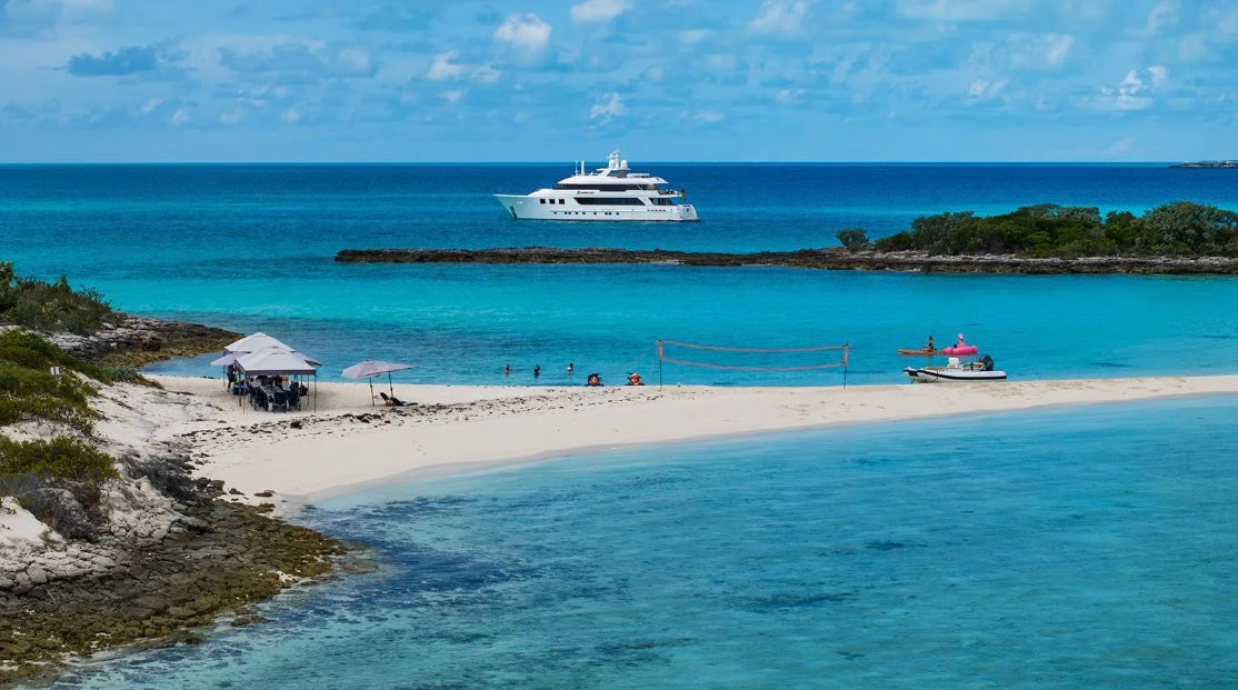 a boat on the water aboard CROSSED SABRE Yacht for Charter
