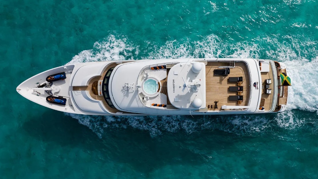 a ship in the water aboard CROSSED SABRE Yacht for Charter