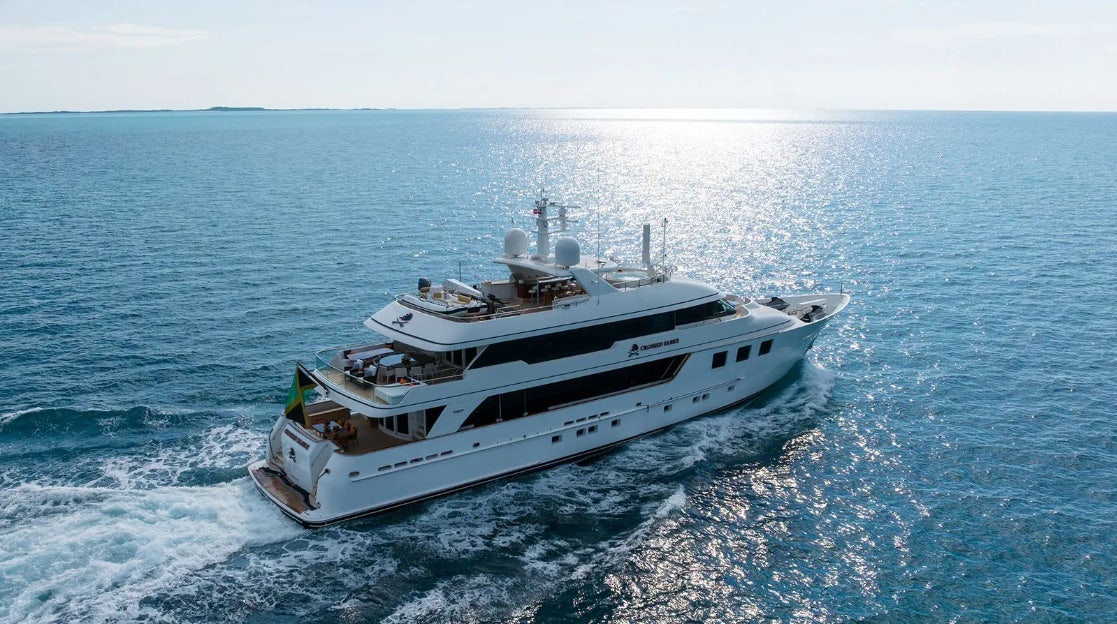 a boat on the water aboard CROSSED SABRE Yacht for Charter