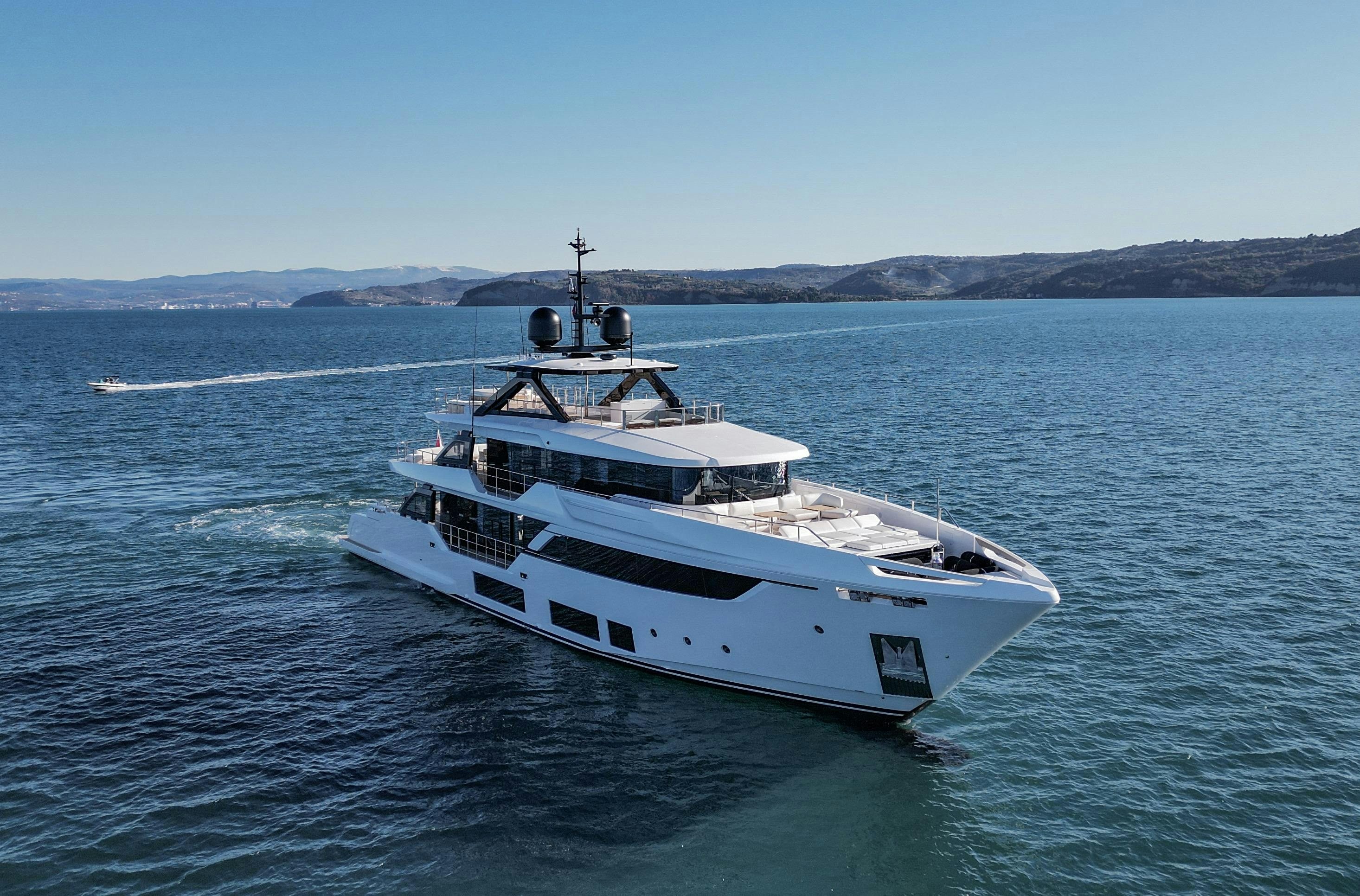a boat on the water aboard LA VETTA Yacht for Sale