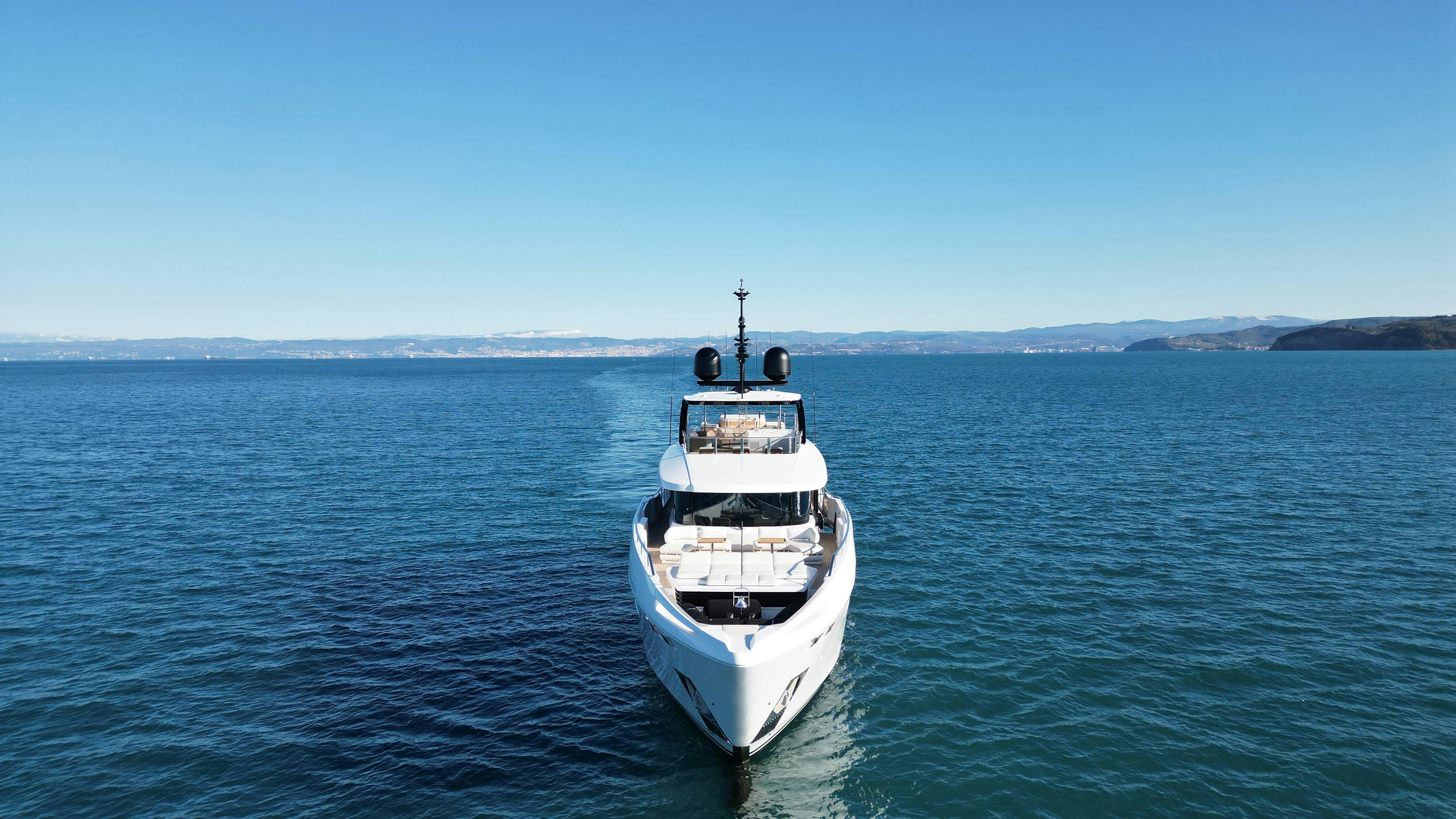 a boat in the water aboard LA VETTA Yacht for Sale