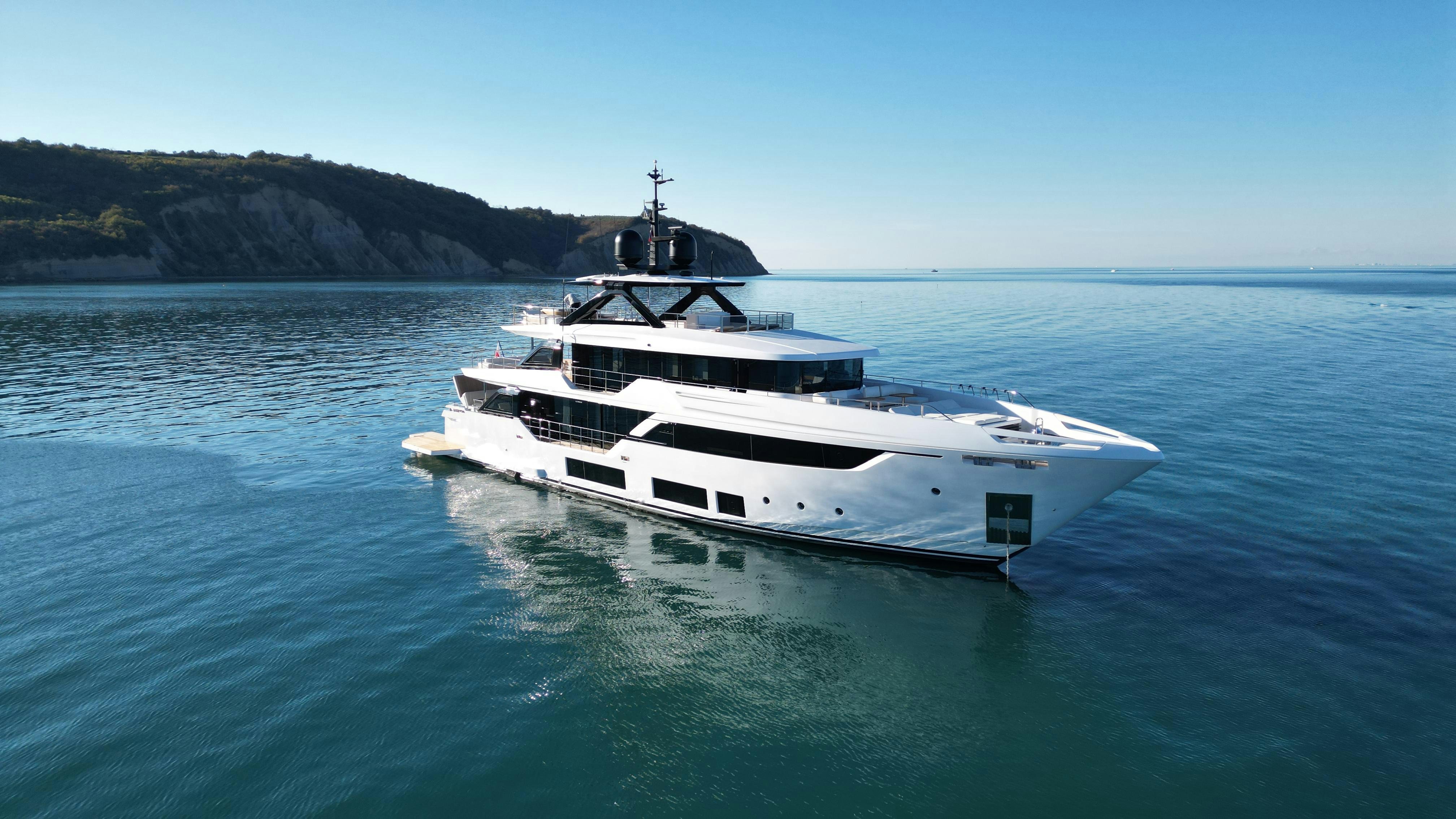 a boat in the water aboard LA VETTA Yacht for Sale