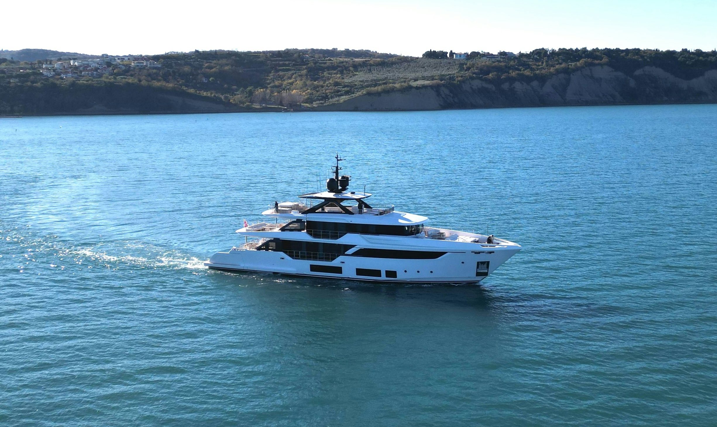 a boat on the water aboard LA VETTA Yacht for Sale