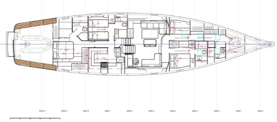 diagram, engineering drawing aboard CHAMPAGNE HIPPY Yacht for Sale