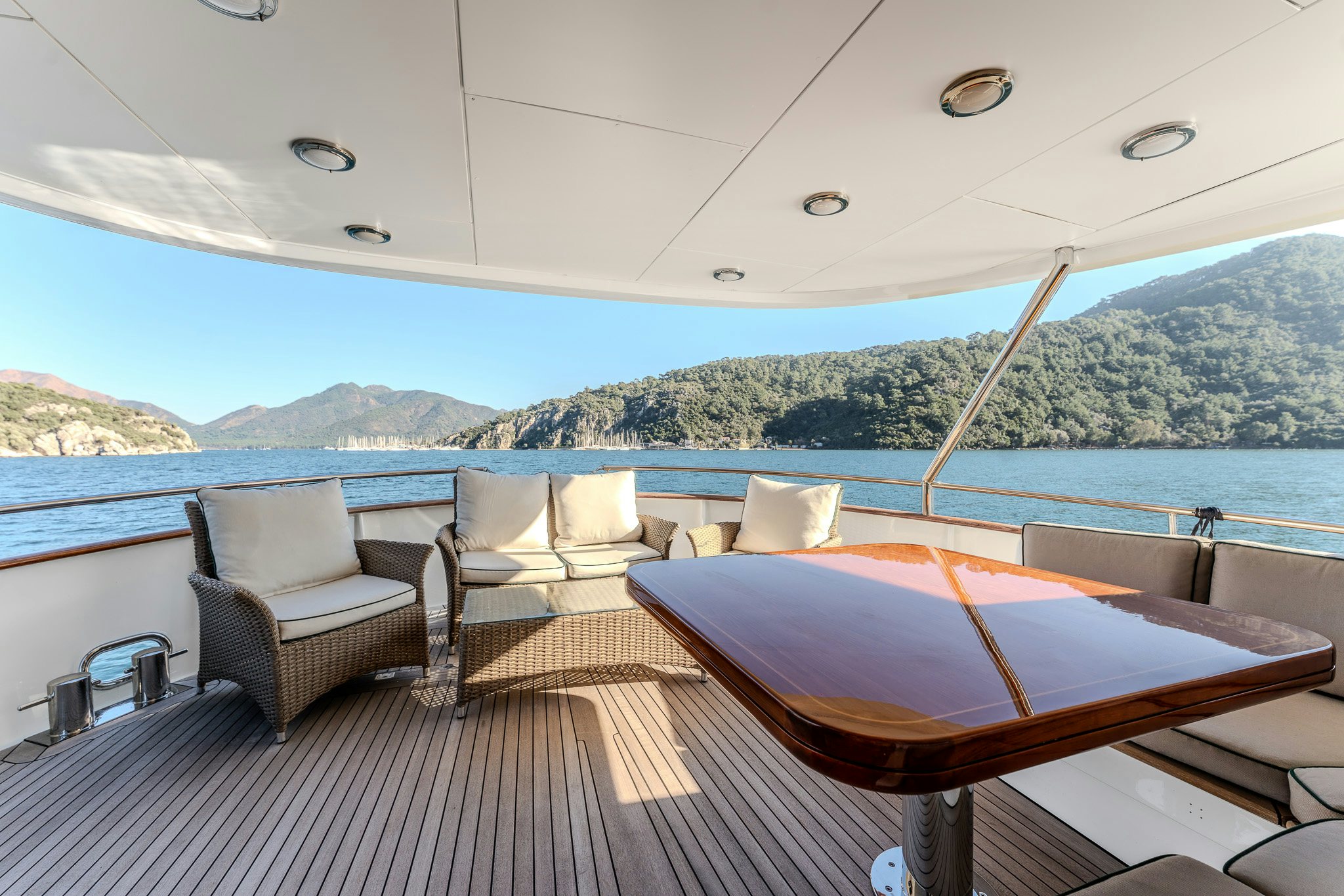 a boat on a deck aboard YOSMA Yacht for Sale