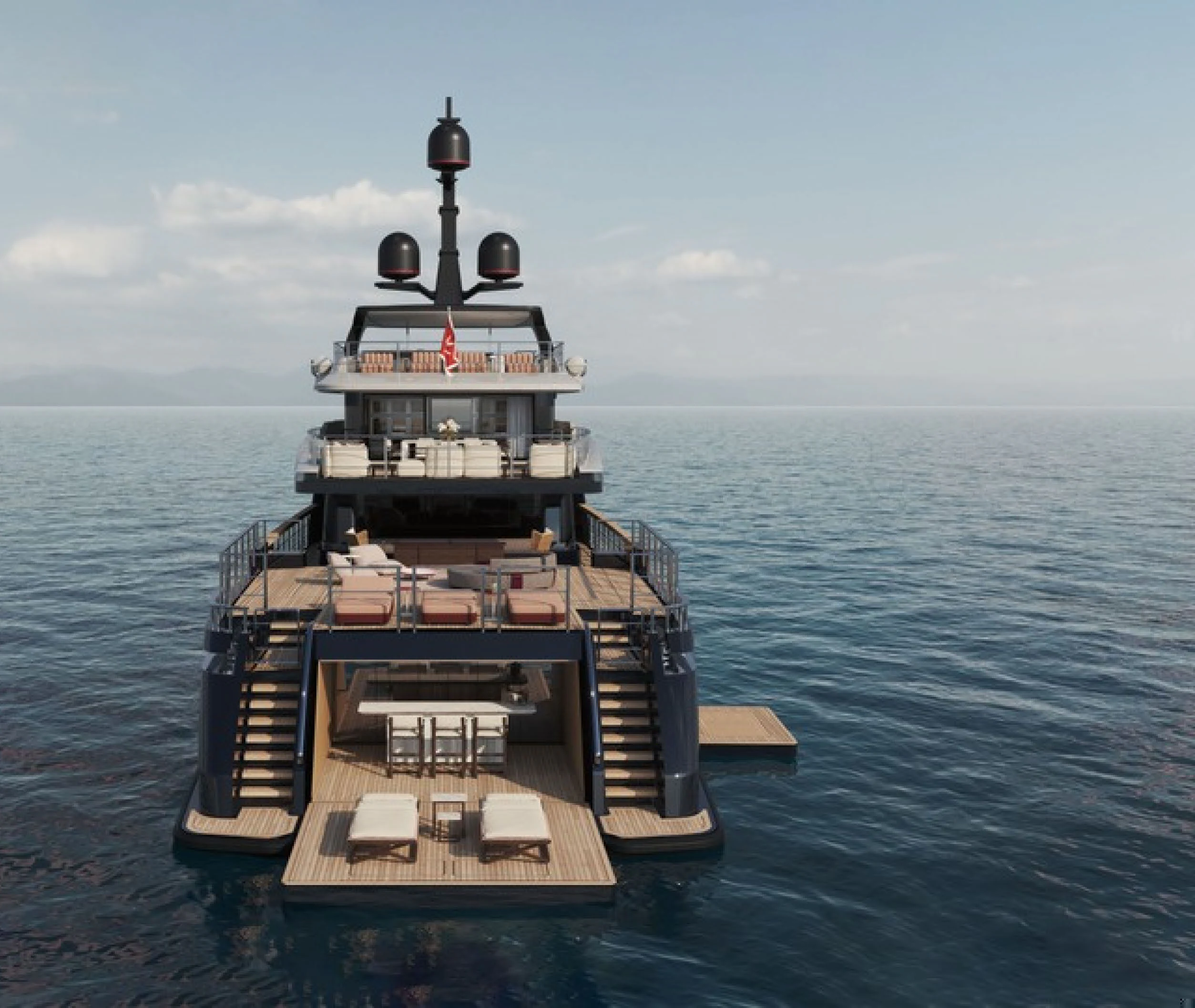 a ship in the water aboard CASA F Yacht for Charter