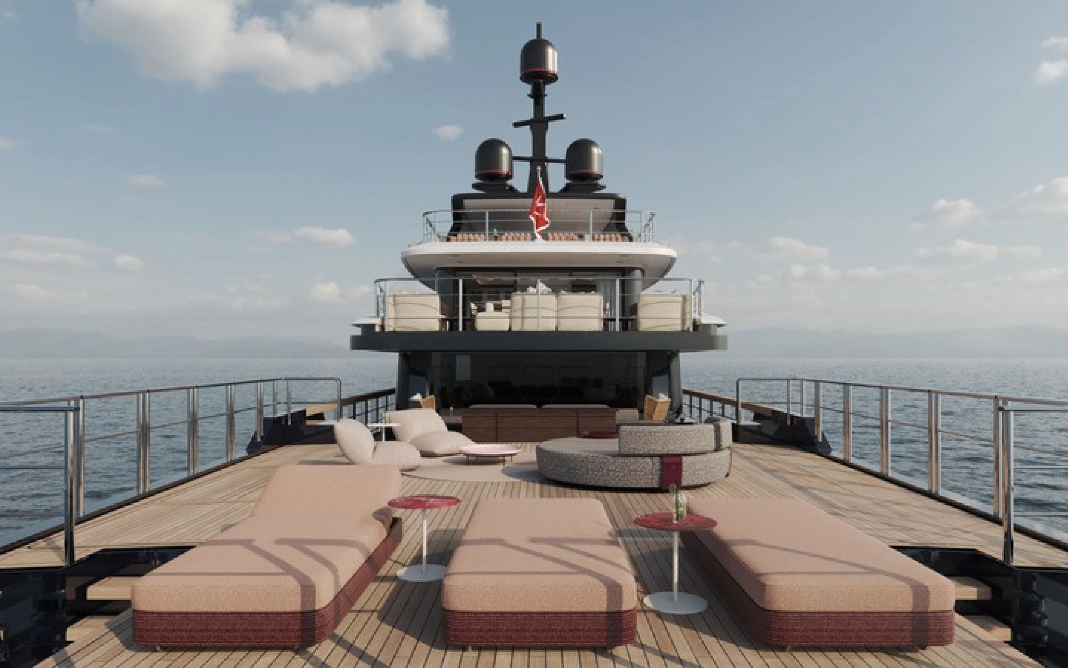 a boat on a deck aboard CASA F Yacht for Charter
