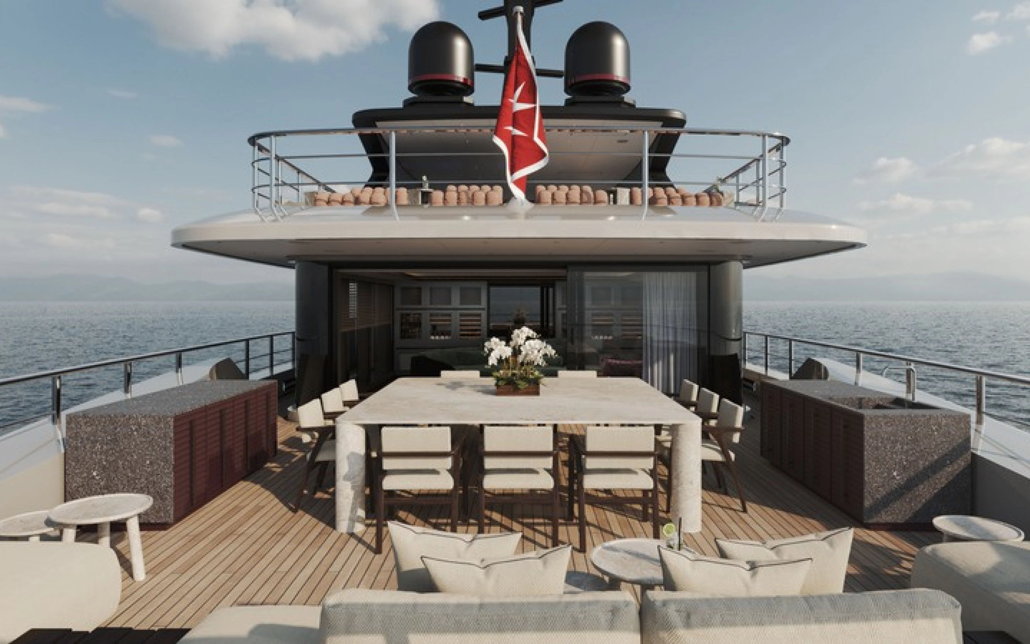 a boat on a boat aboard CASA F Yacht for Charter