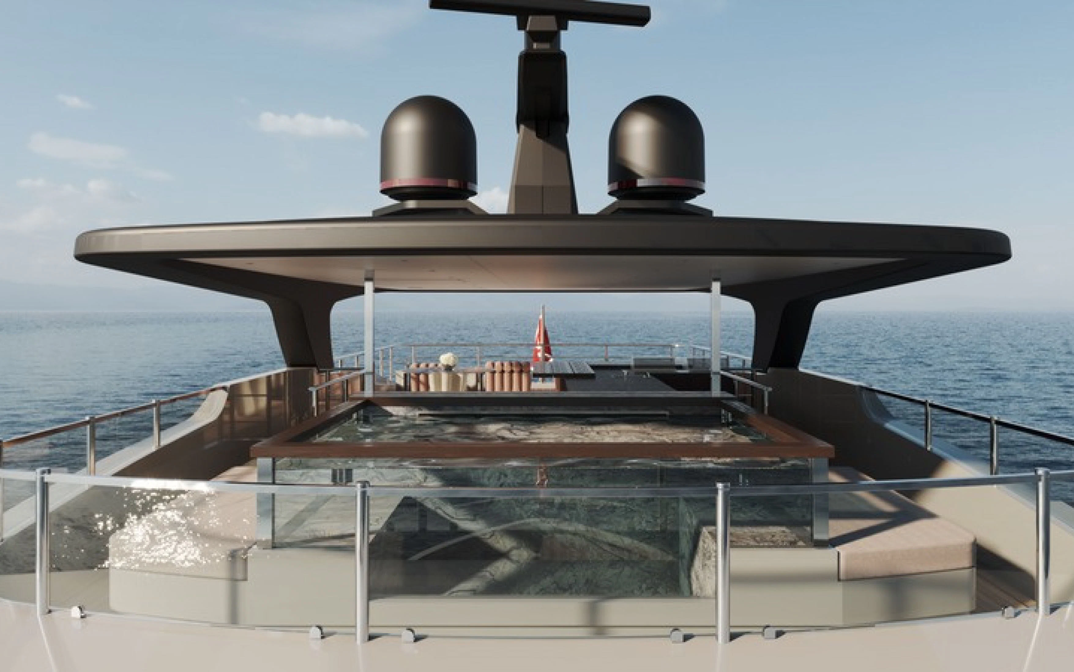 a large metal structure on a boat aboard CASA F Yacht for Charter