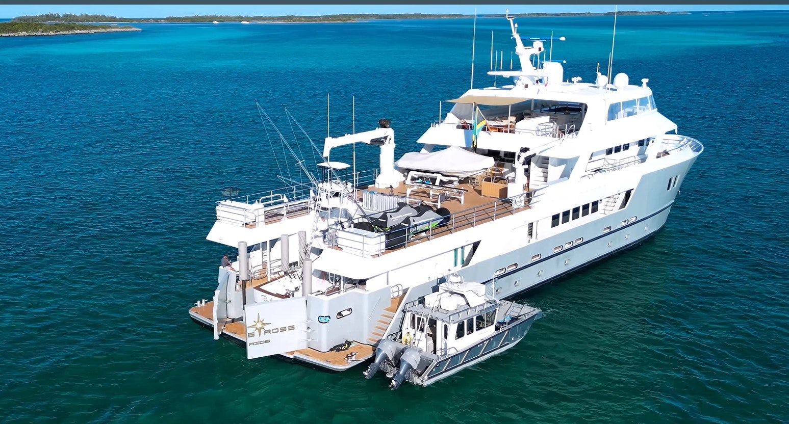a boat in the water aboard COMPASS ROSE Yacht for Sale