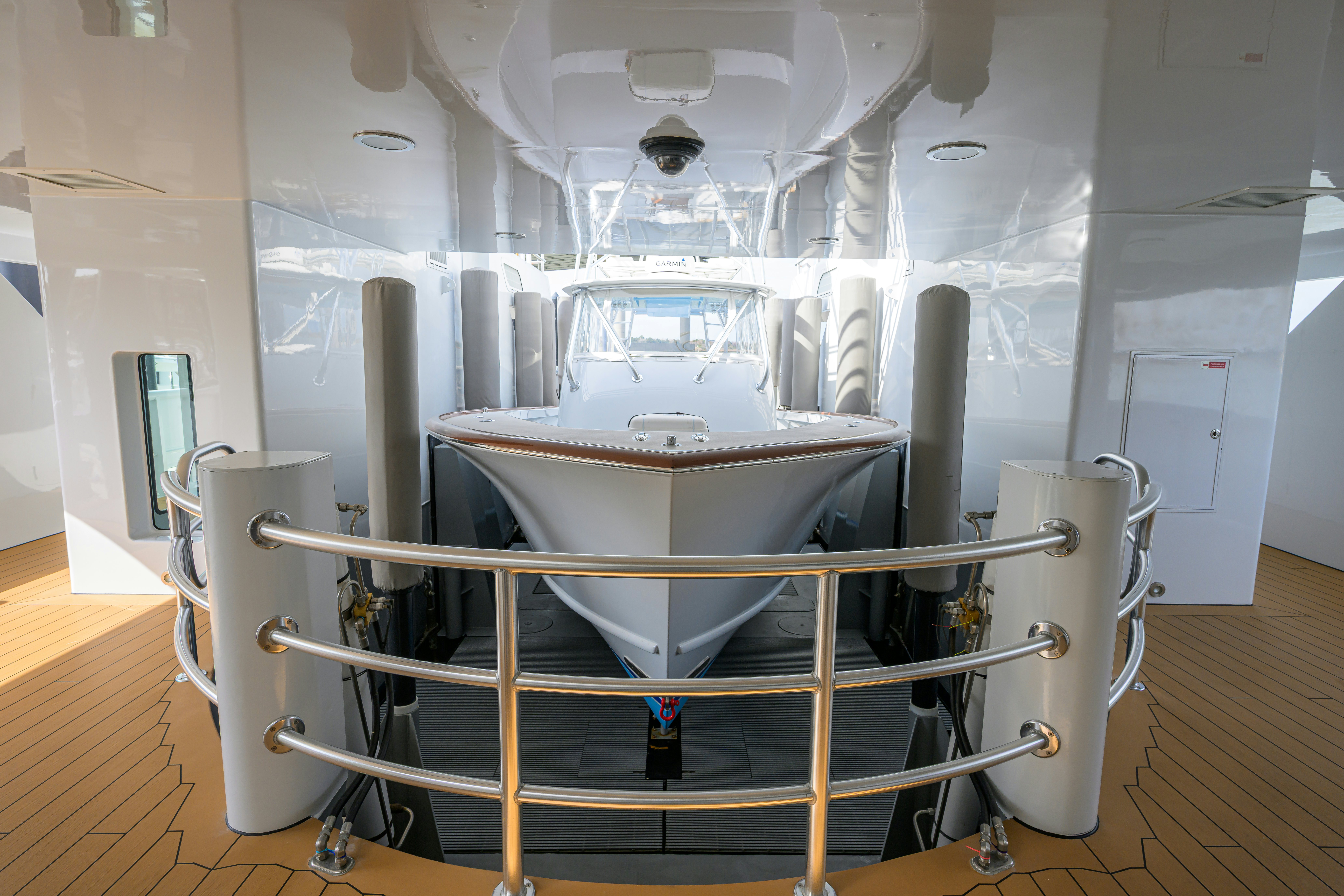 a large white machine aboard COMPASS ROSE Yacht for Sale