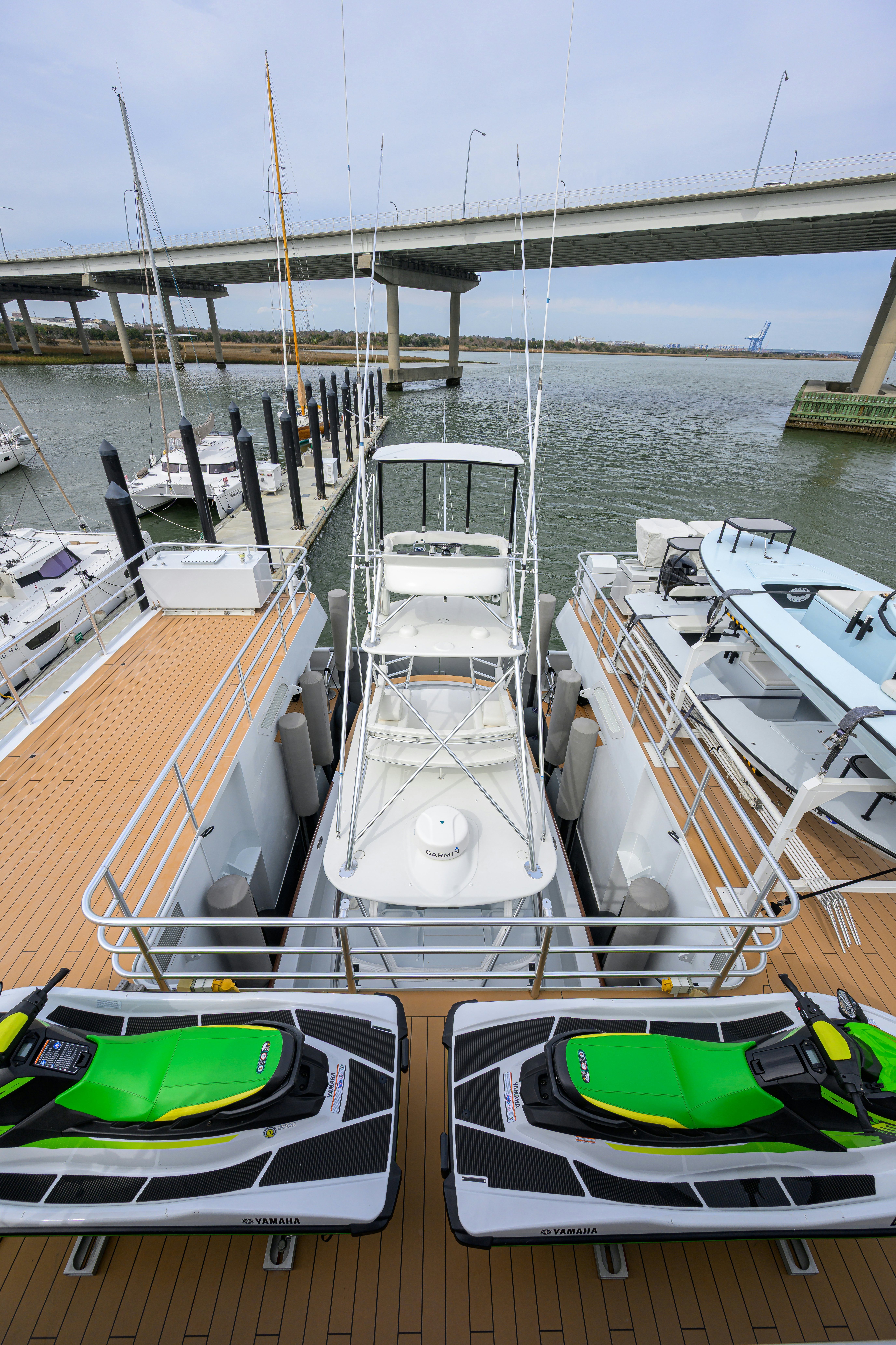 a boat docked at a pier aboard COMPASS ROSE Yacht for Sale