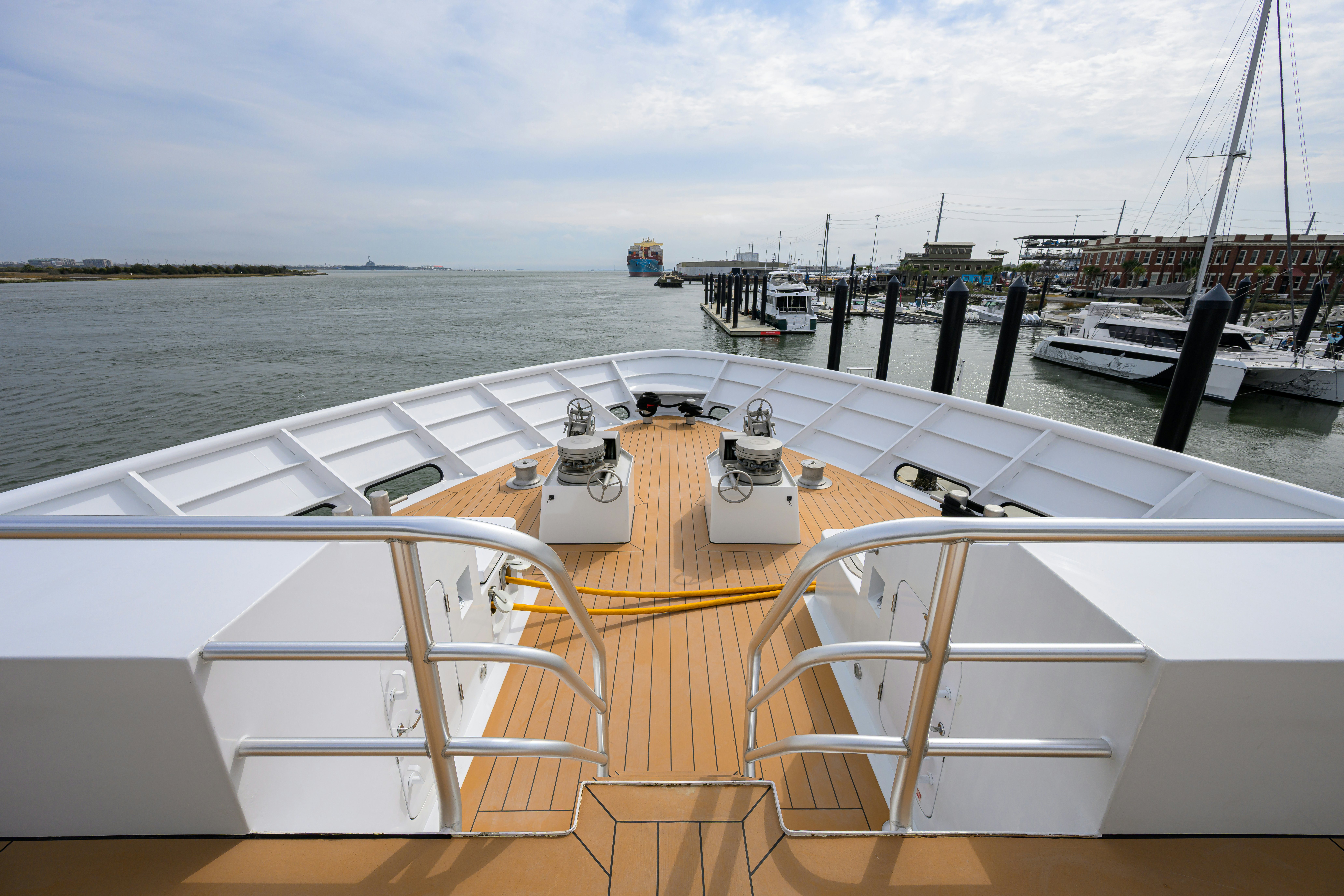 a boat on the water aboard COMPASS ROSE Yacht for Sale