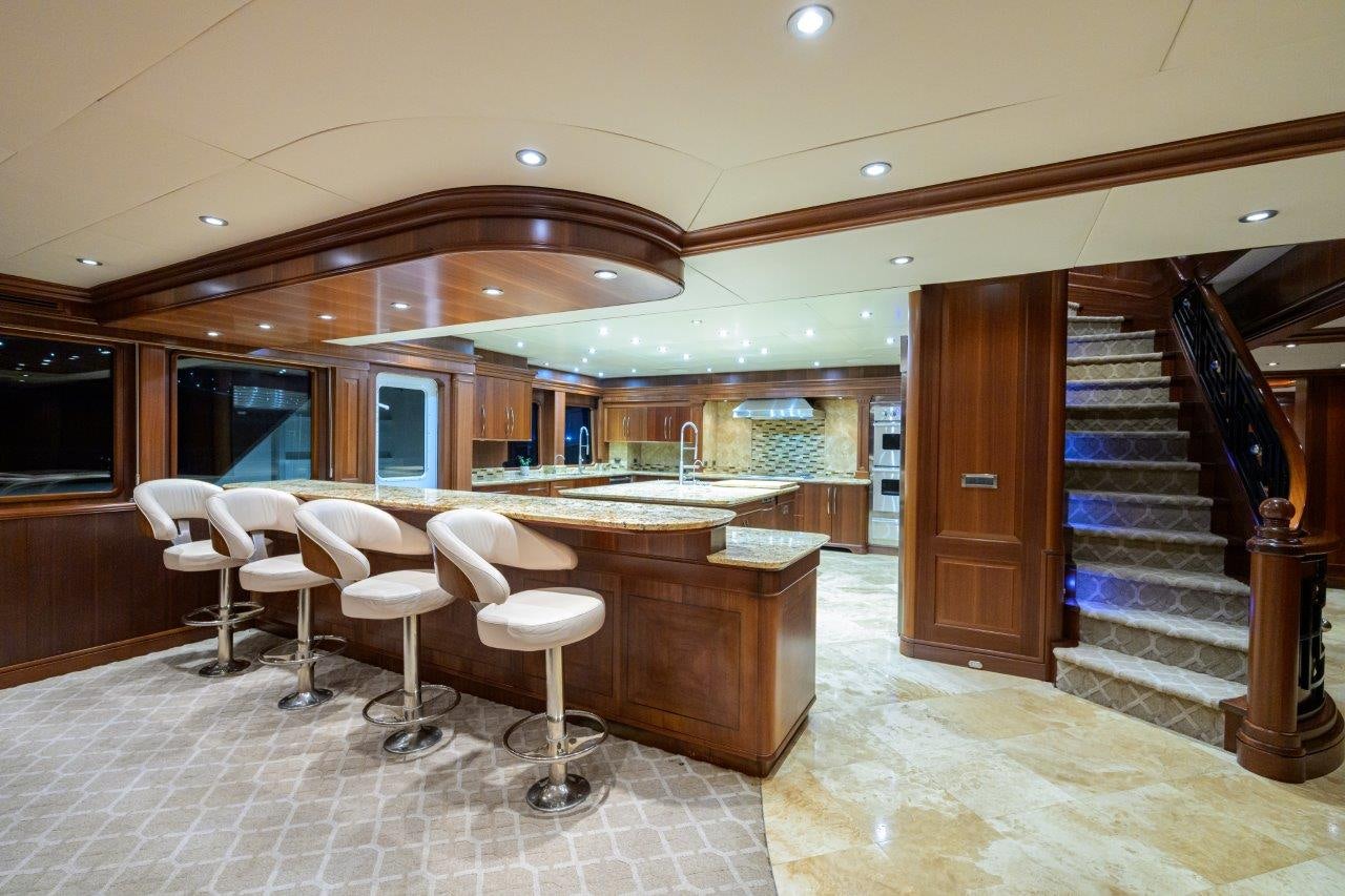 a large open office space aboard COMPASS ROSE Yacht for Sale