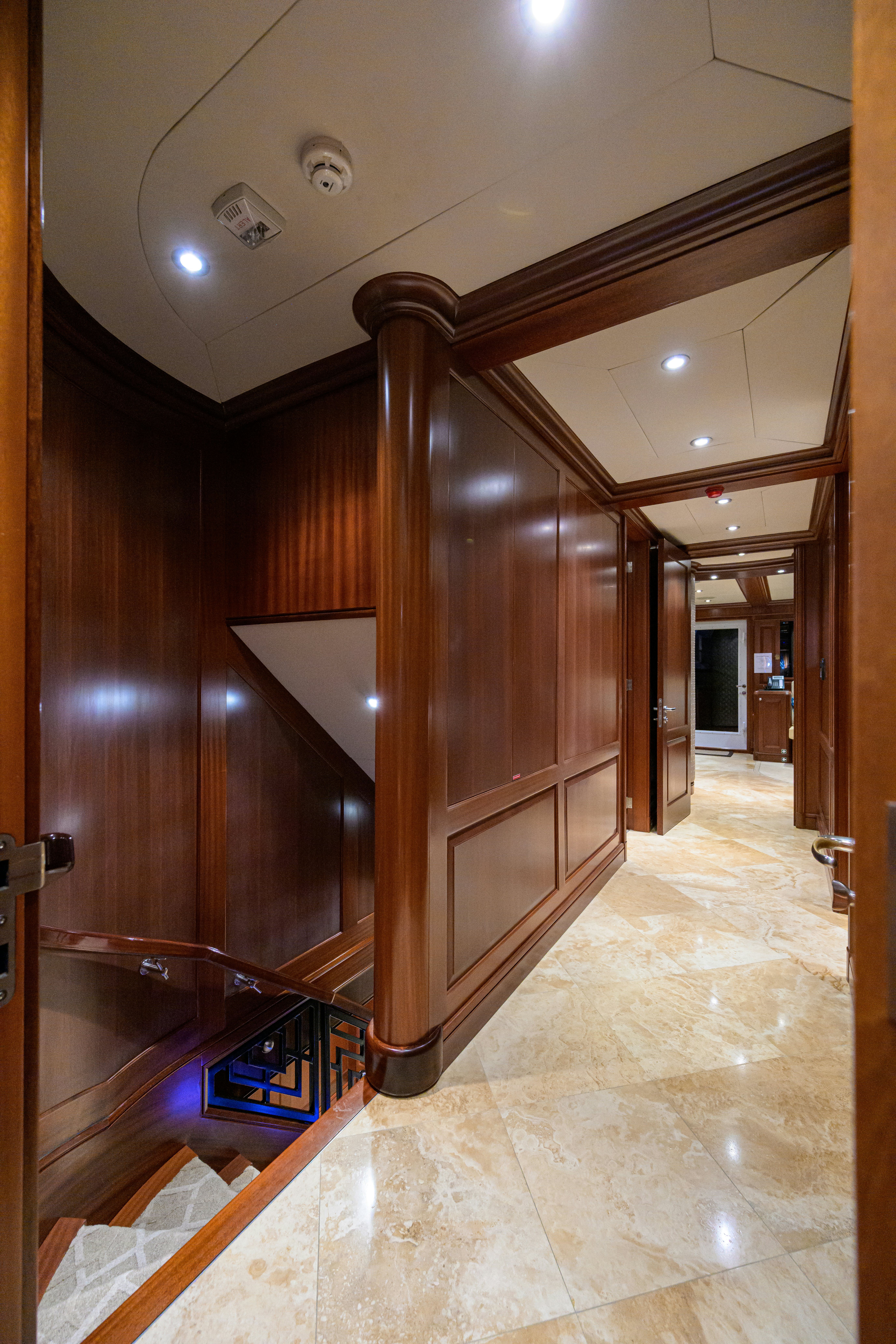 a large wooden closet aboard COMPASS ROSE Yacht for Sale