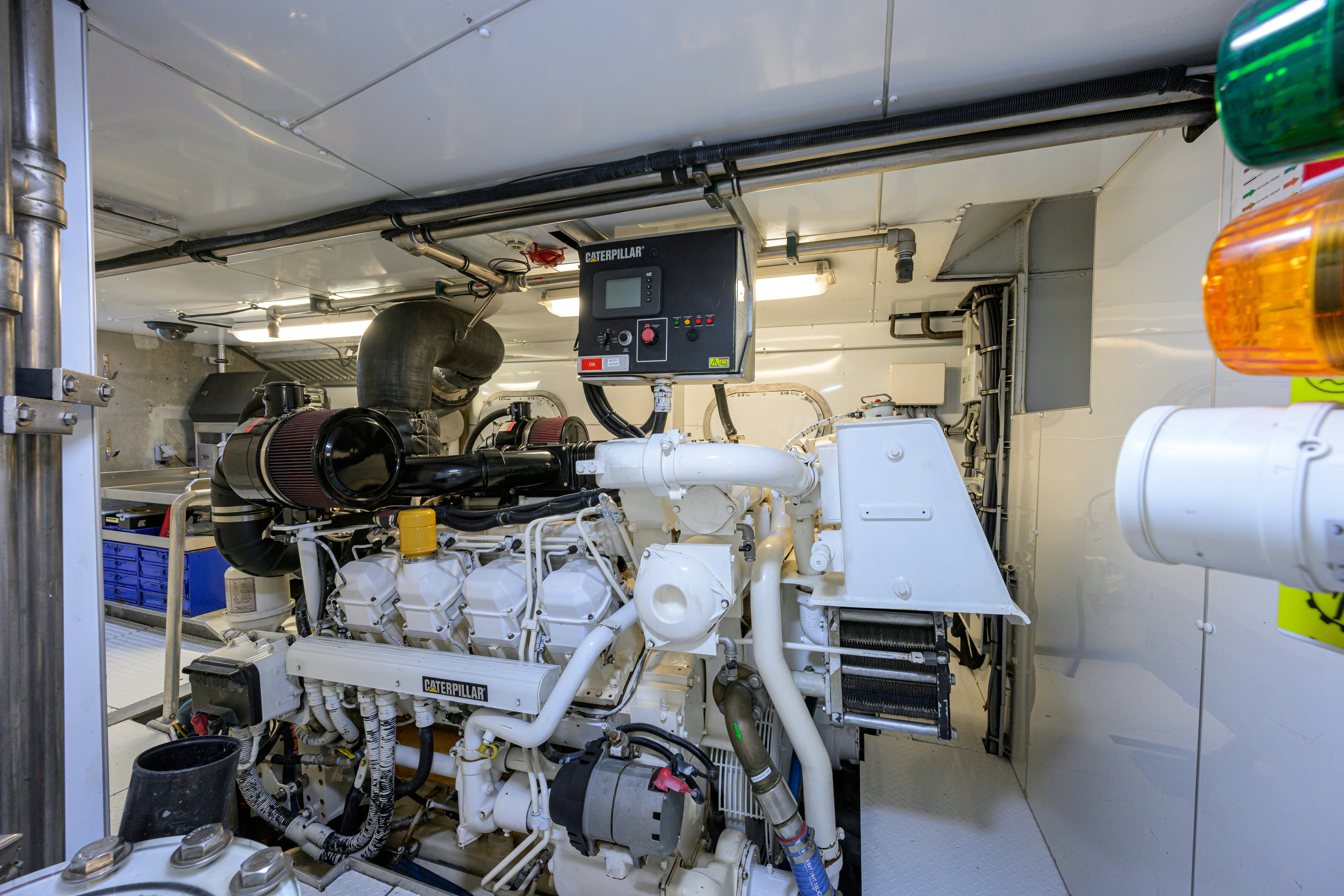 a machine with many pipes aboard COMPASS ROSE Yacht for Sale
