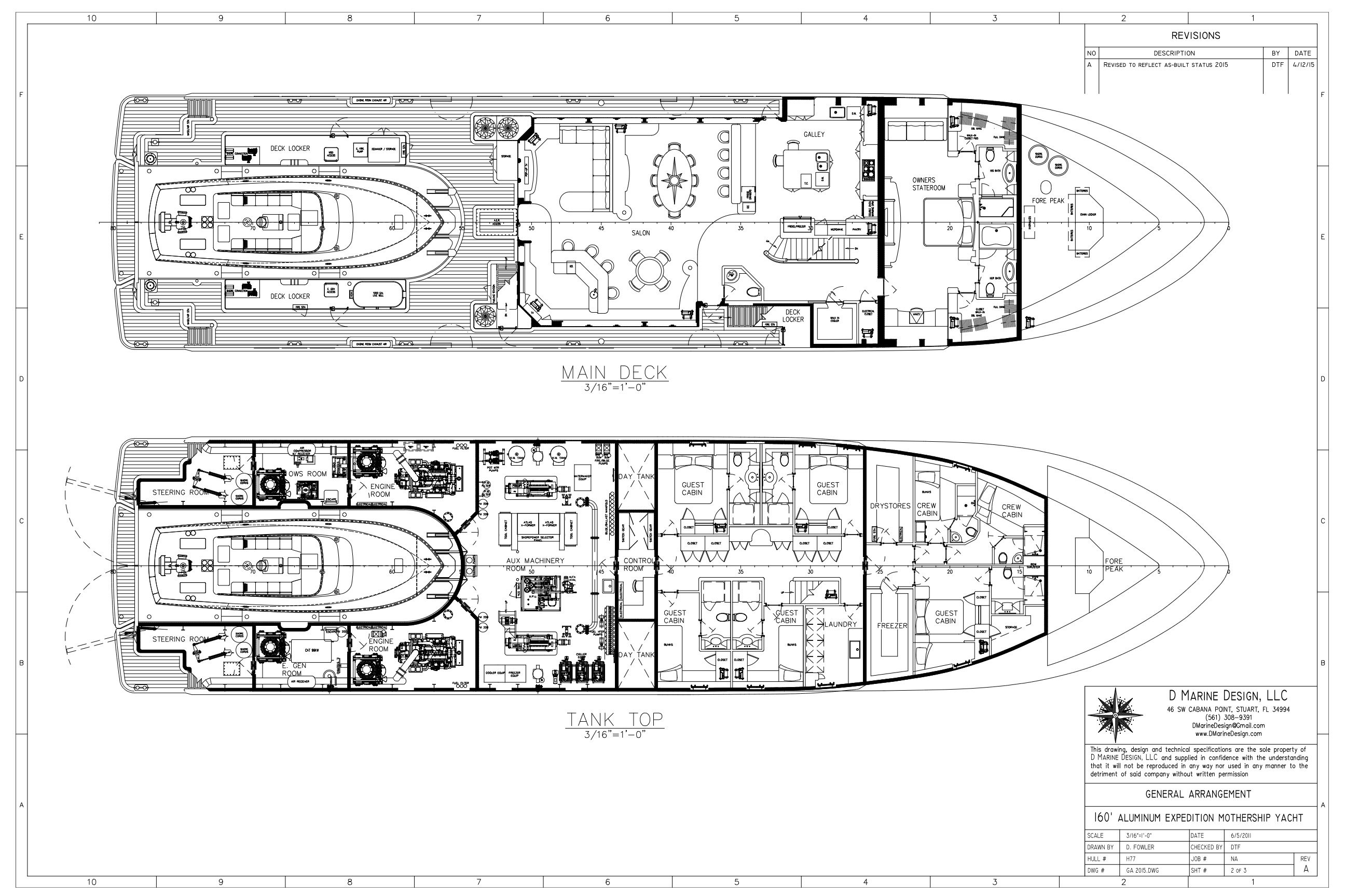 diagram, engineering drawing aboard COMPASS ROSE Yacht for Sale