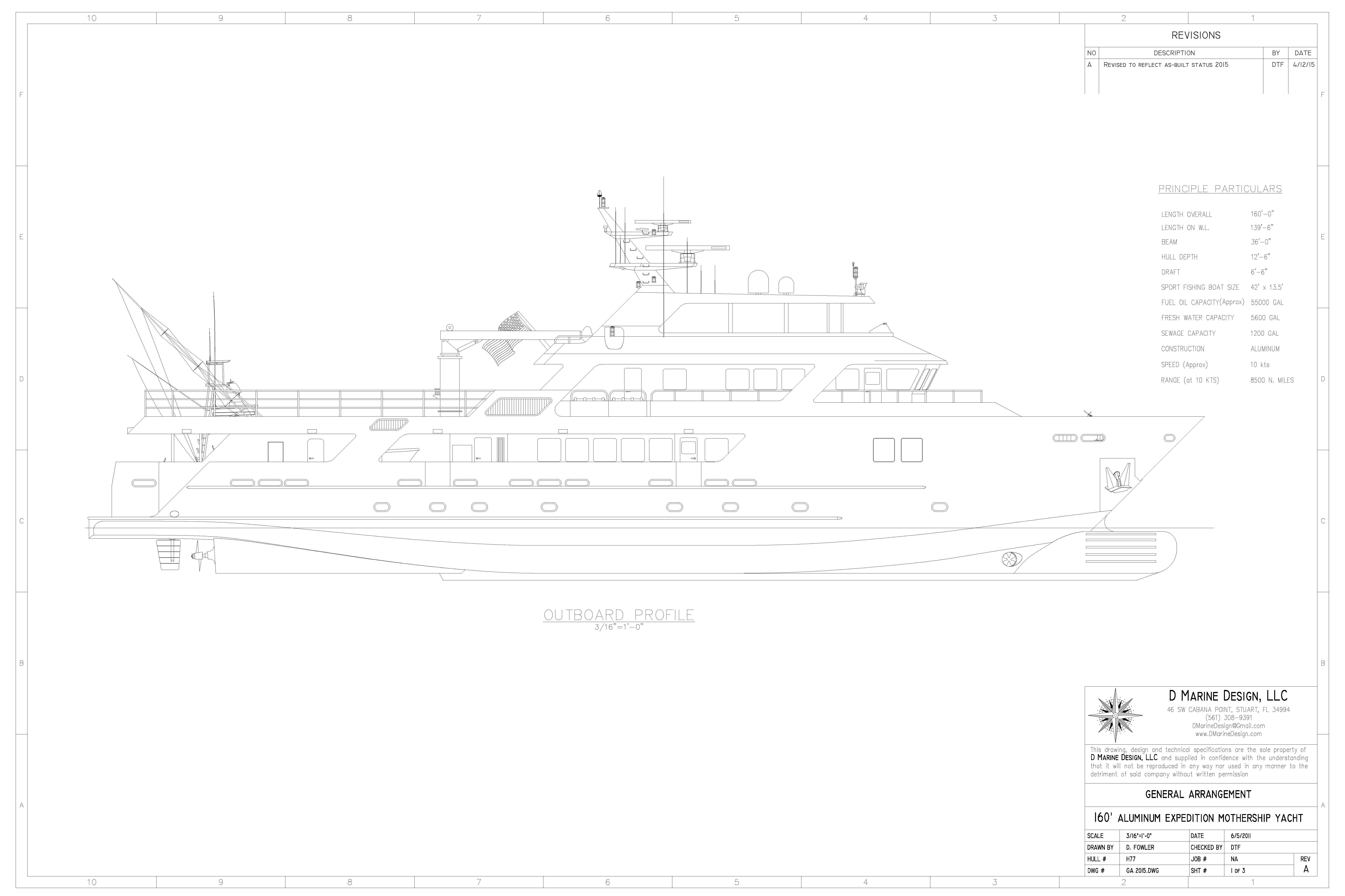 diagram, engineering drawing aboard COMPASS ROSE Yacht for Sale