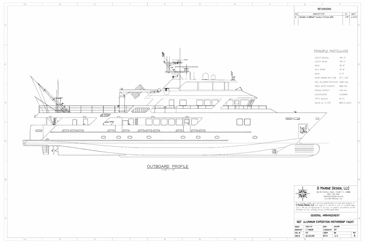 diagram, engineering drawing aboard COMPASS ROSE Yacht for Sale