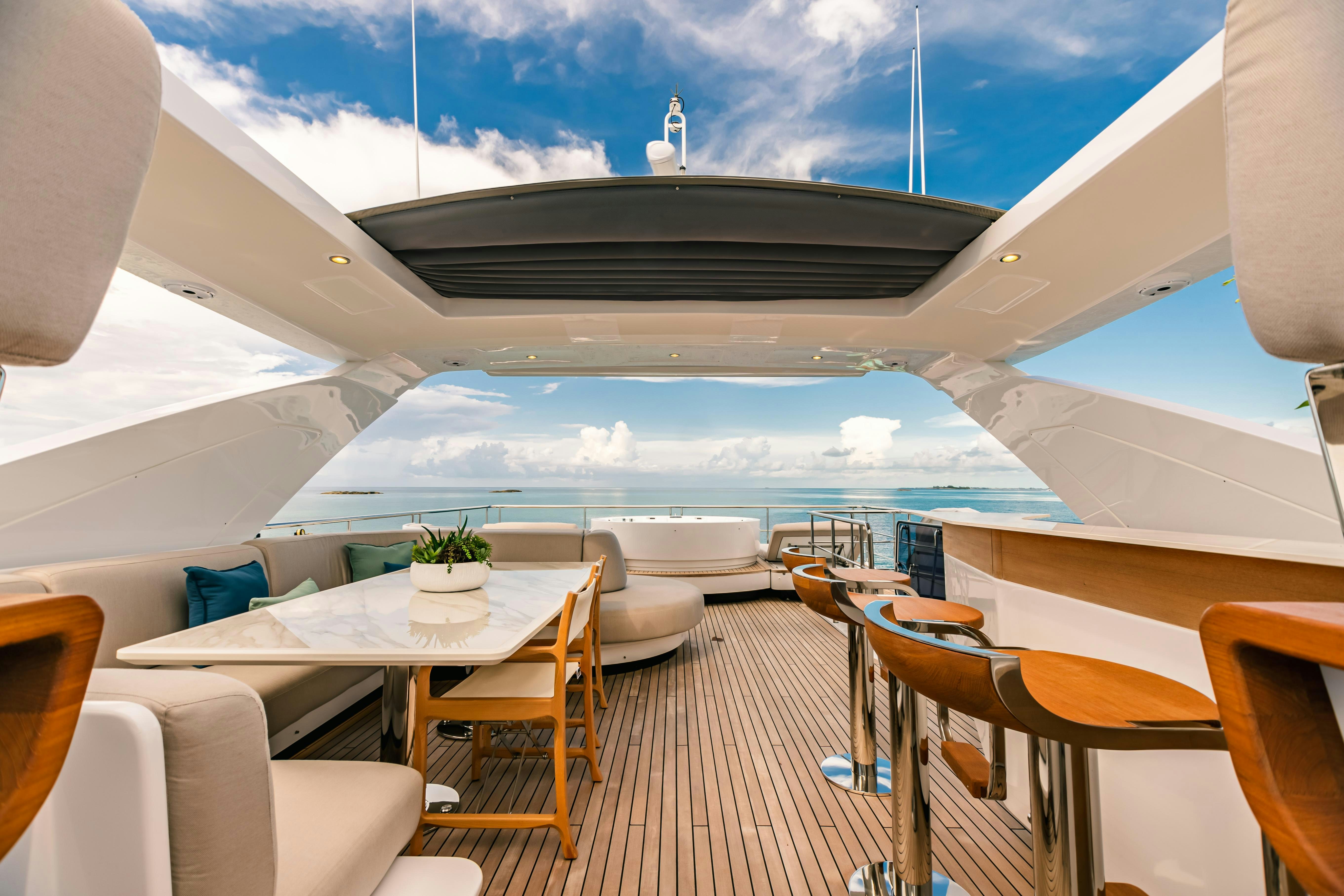 a ship with a large deck aboard MAREA LA NAUTICA Yacht for Charter
