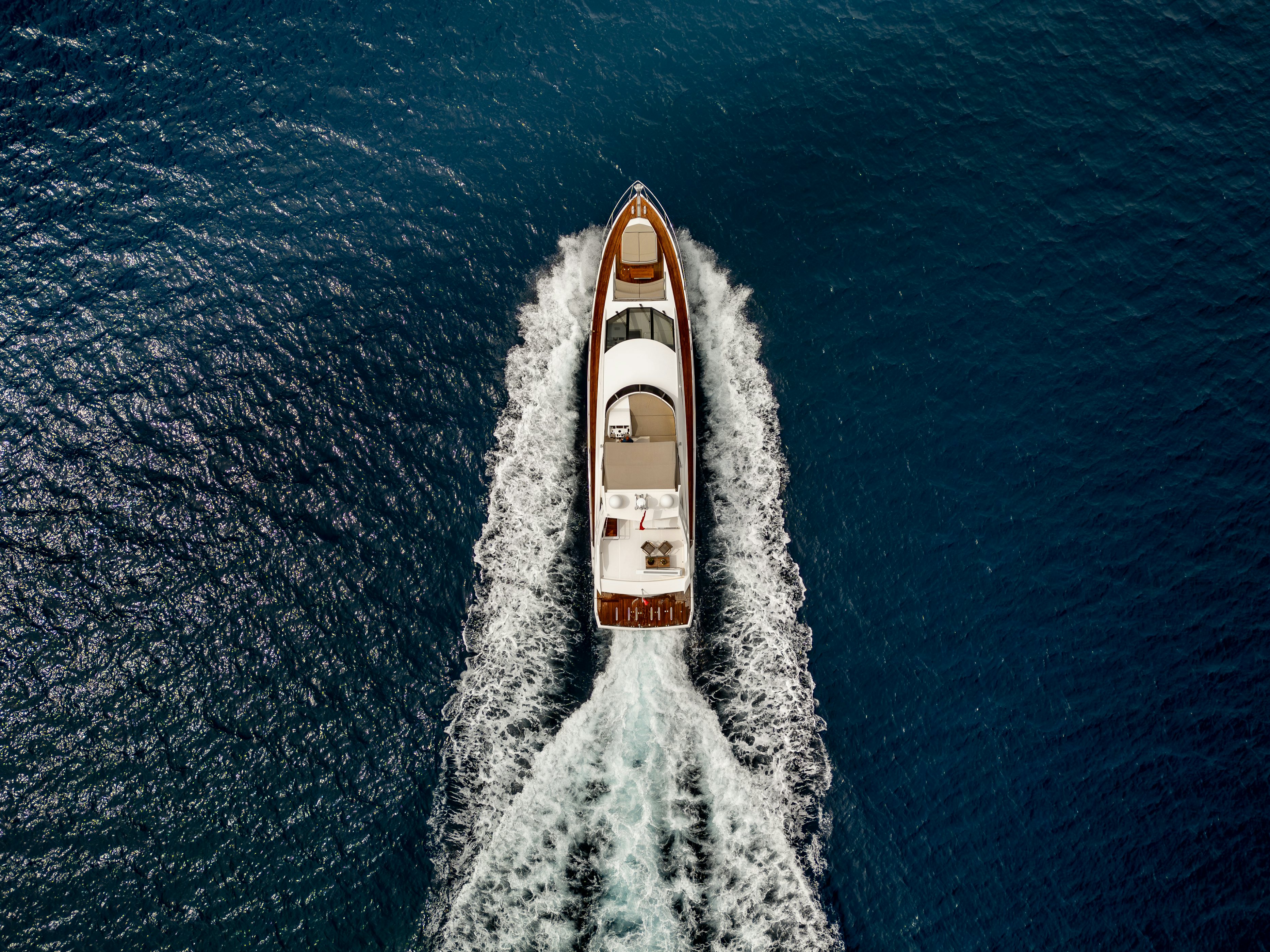 a rocket taking off from the ocean aboard LADY F Yacht for Sale