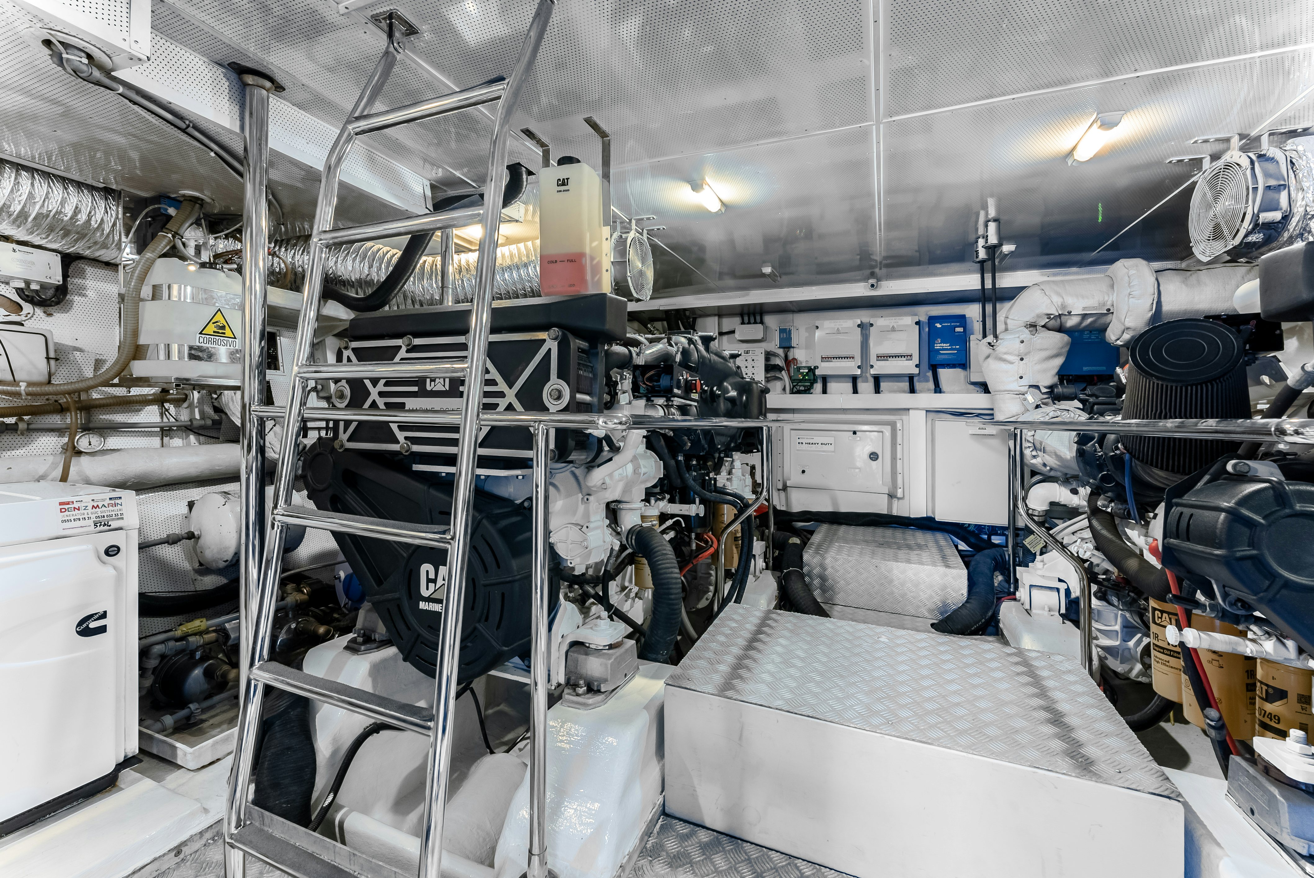 a room with machinery aboard LADY F Yacht for Sale