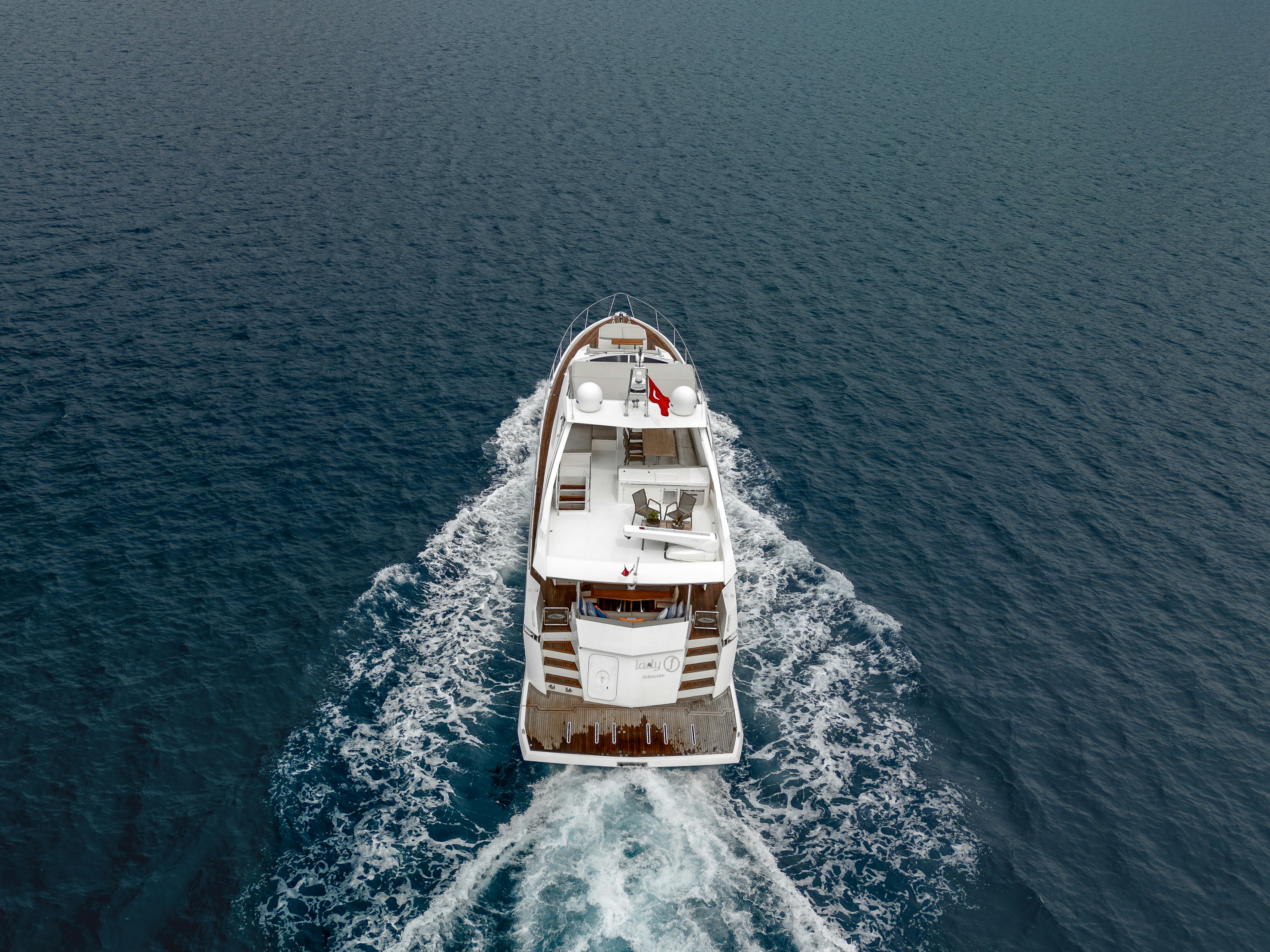 a ship in the water aboard LADY F Yacht for Sale