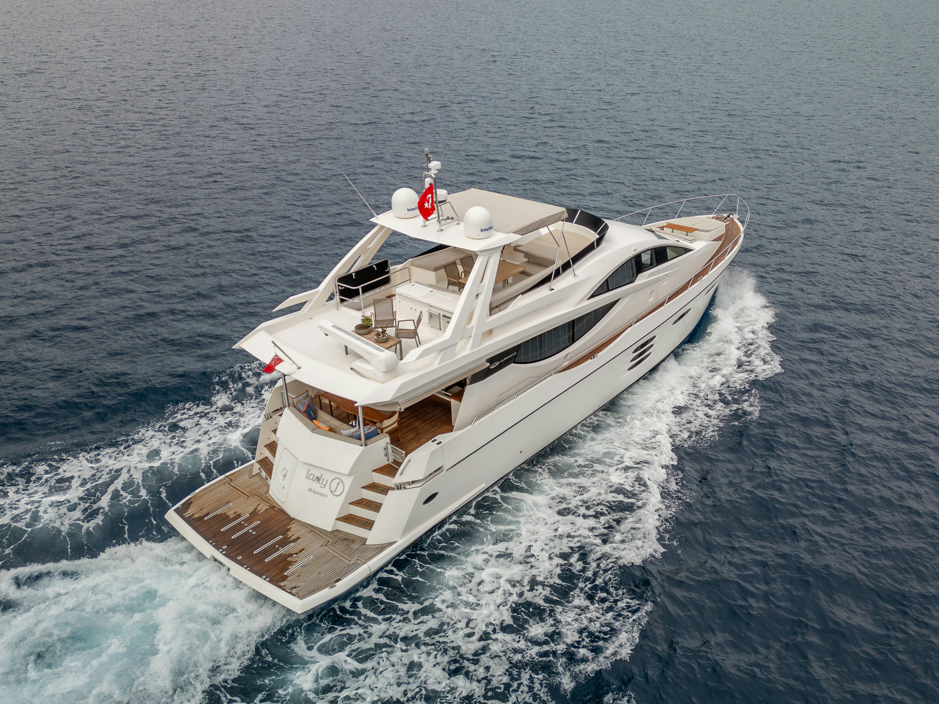 a boat on the water aboard LADY F Yacht for Sale