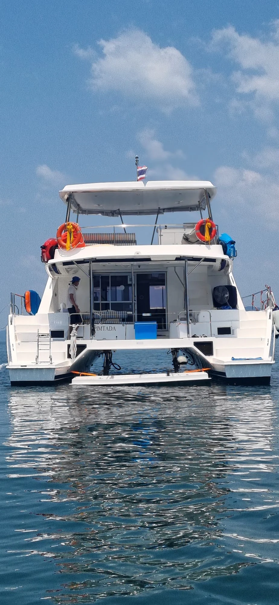 a boat in the water aboard HARMONY CAT Yacht for Sale