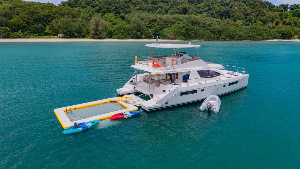 a boat on the water aboard HARMONY CAT Yacht for Sale