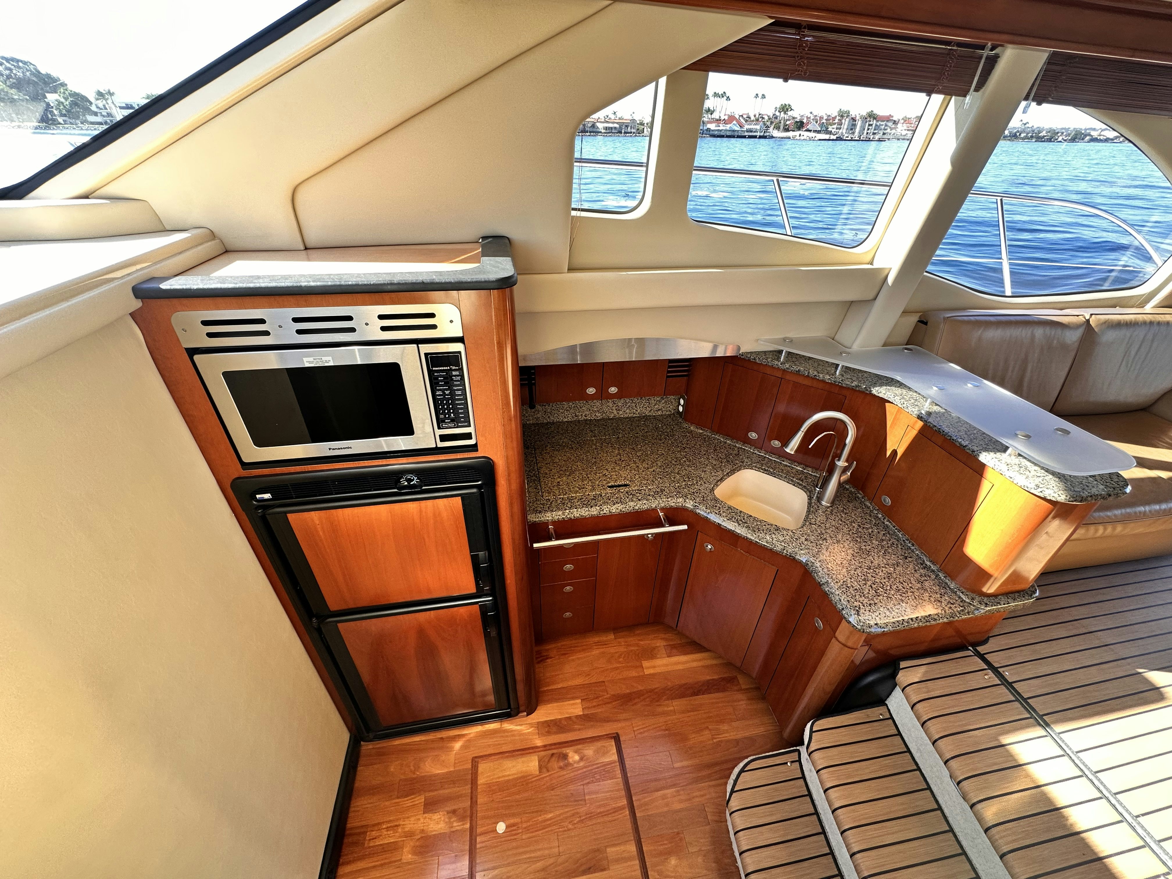 a kitchen with a large oven aboard LANAKILA Yacht for Sale