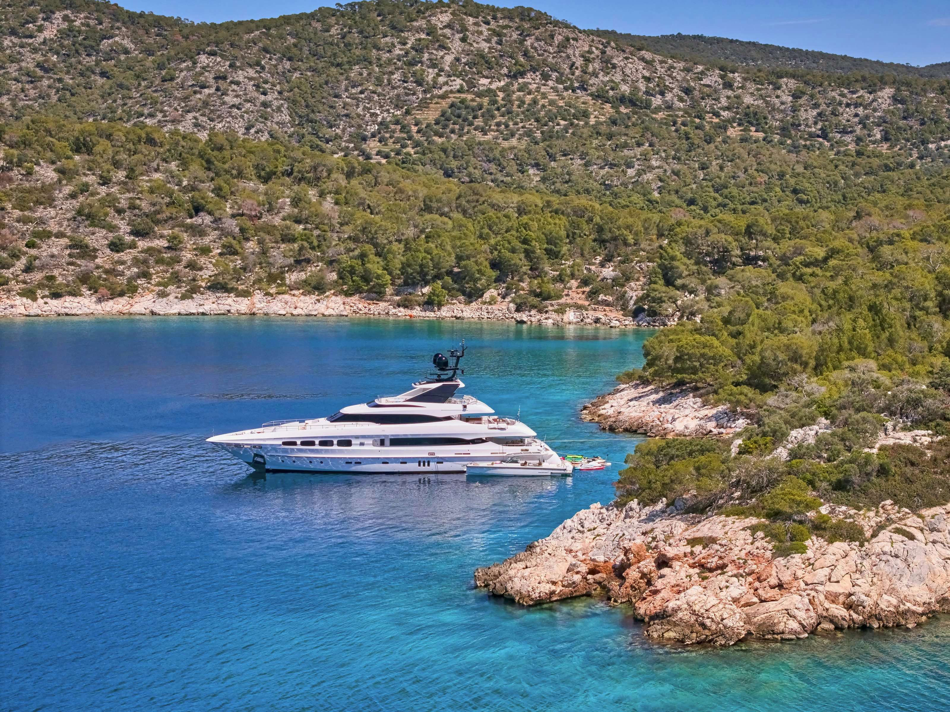 a boat in the water aboard MAESTRO Yacht for Charter