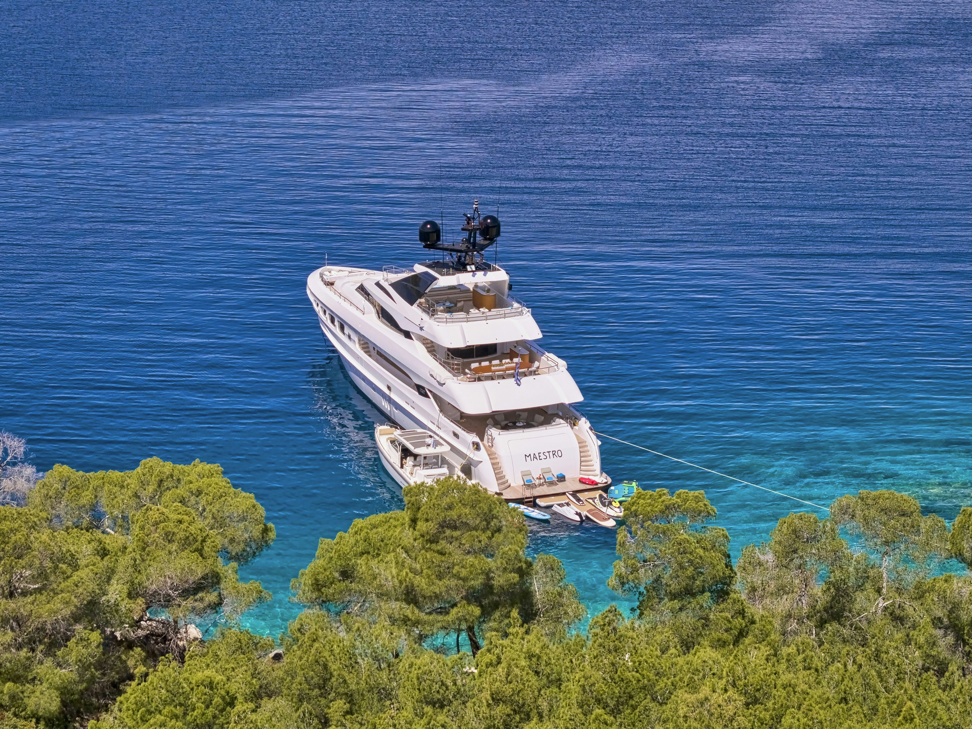 a boat on the water aboard MAESTRO Yacht for Charter