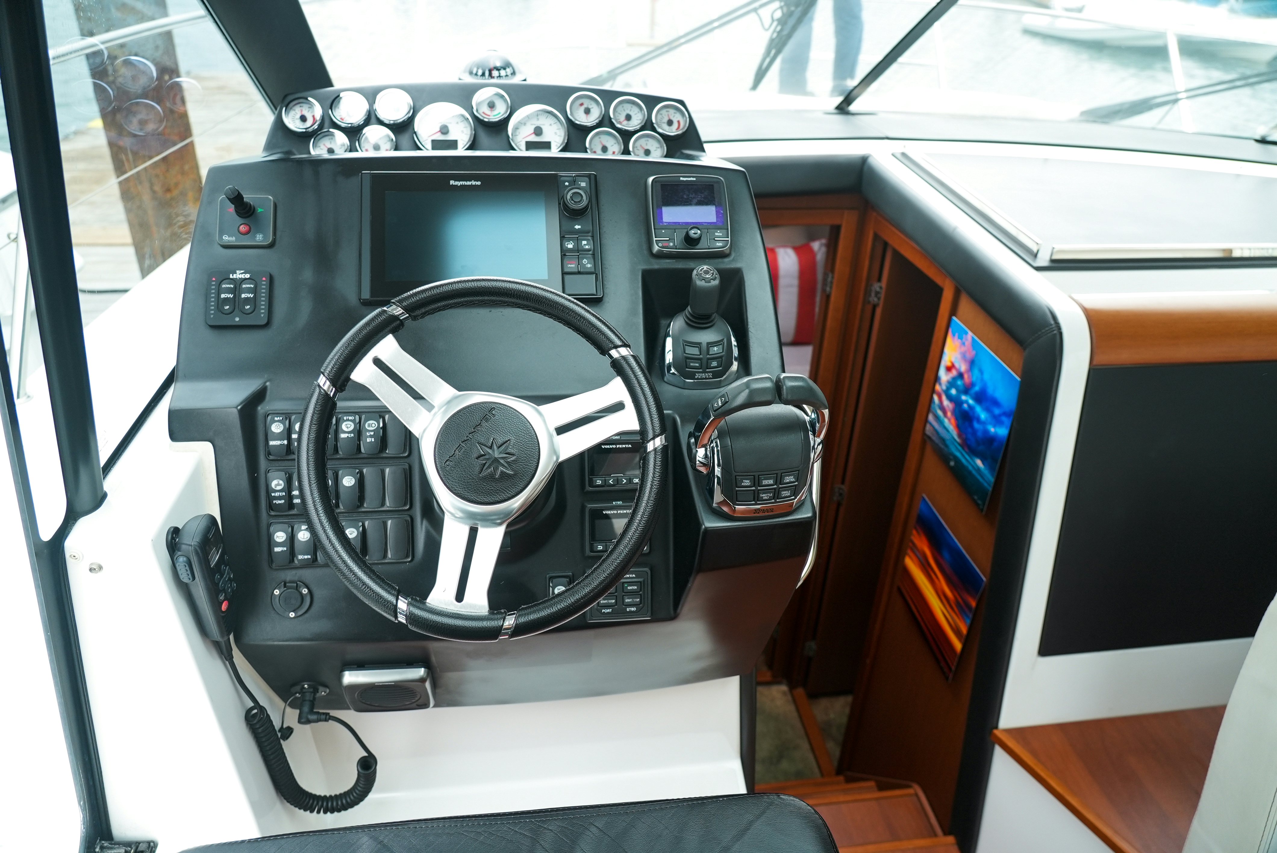 the inside of a car aboard DARK SIDE Yacht for Sale