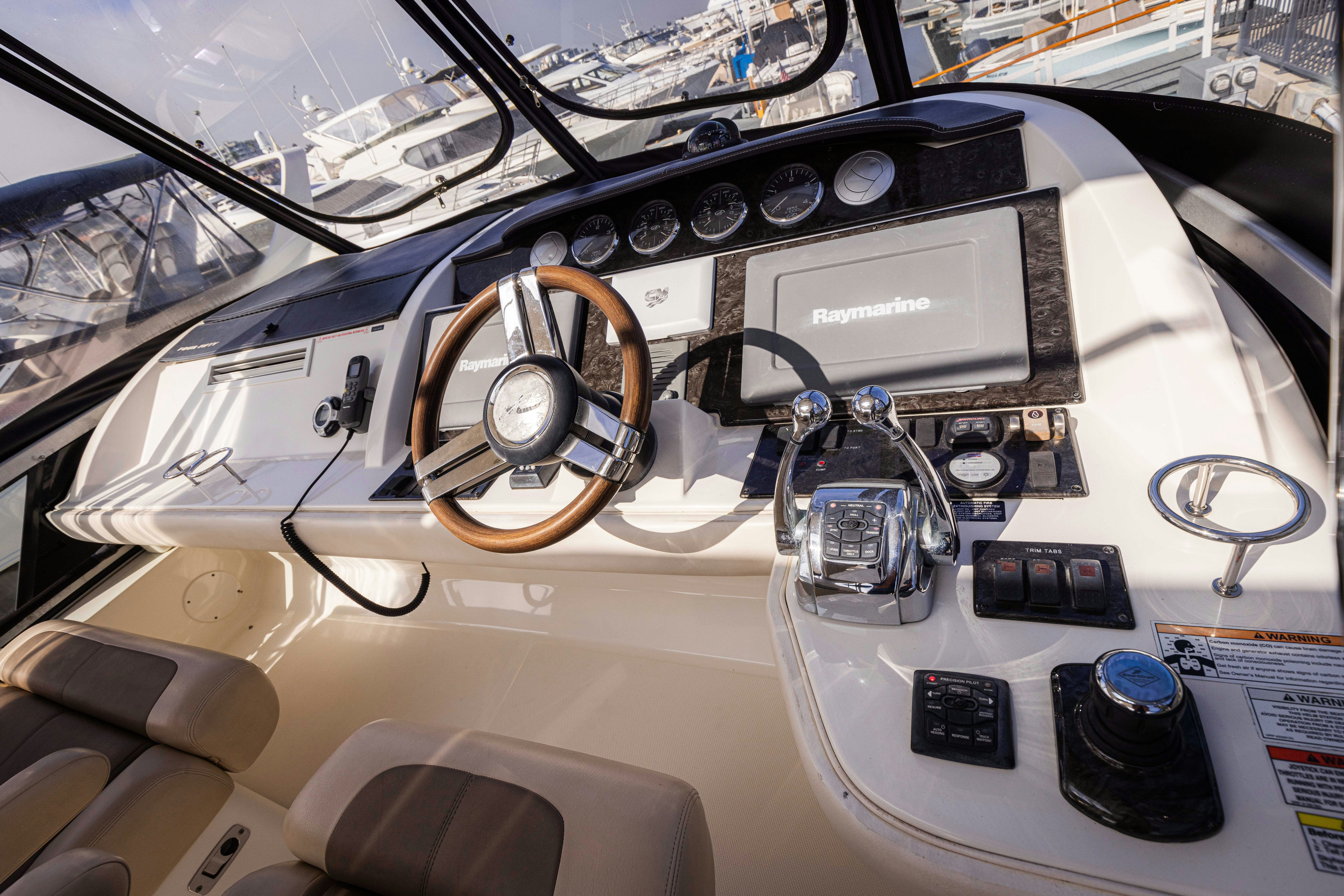 the inside of a car aboard KA-BAR Yacht for Sale
