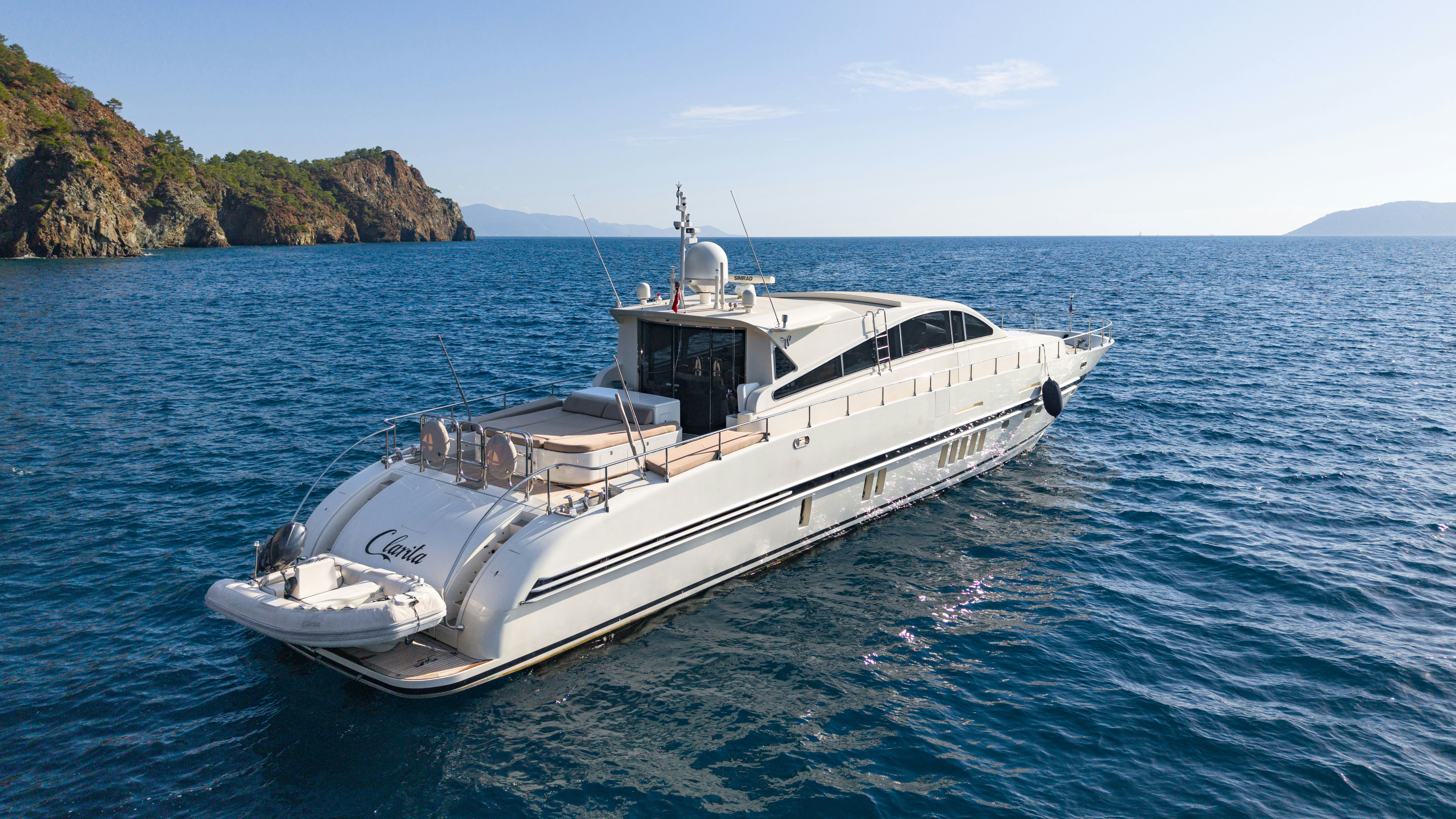 a boat in the water aboard CLARITA Yacht for Sale