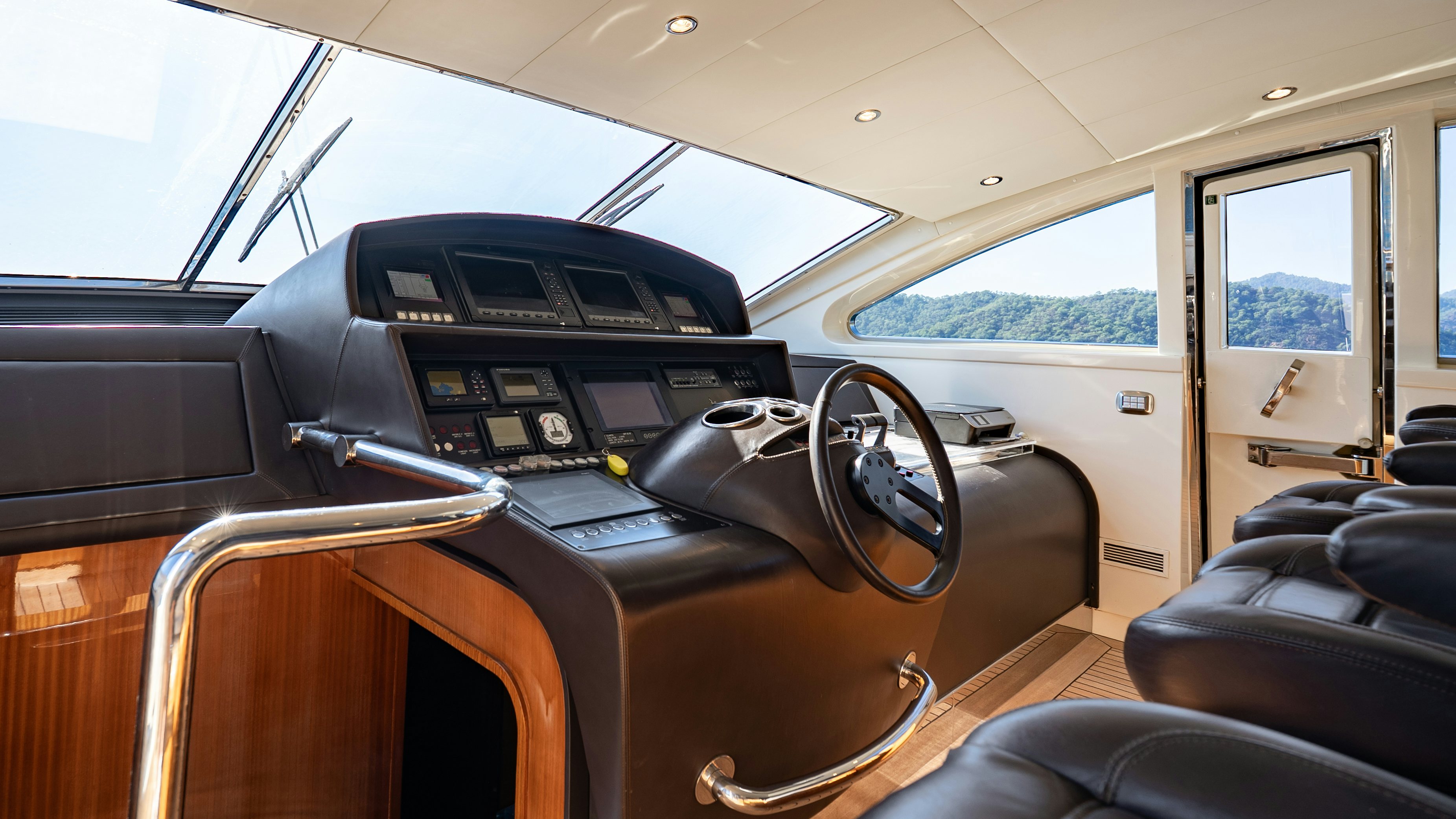 inside of a car aboard CLARITA Yacht for Sale