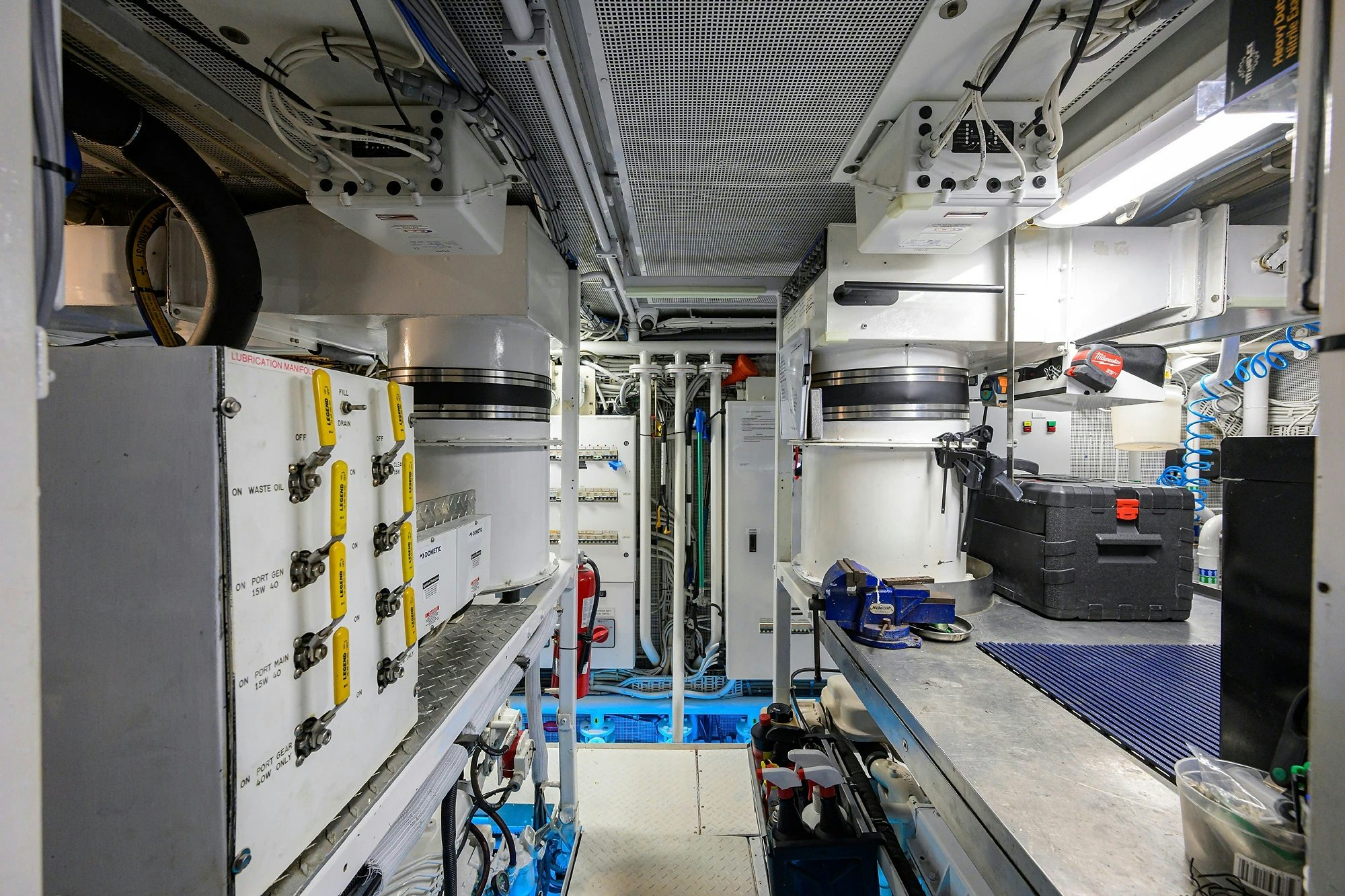 a room with machinery aboard AVENTURER Yacht for Sale