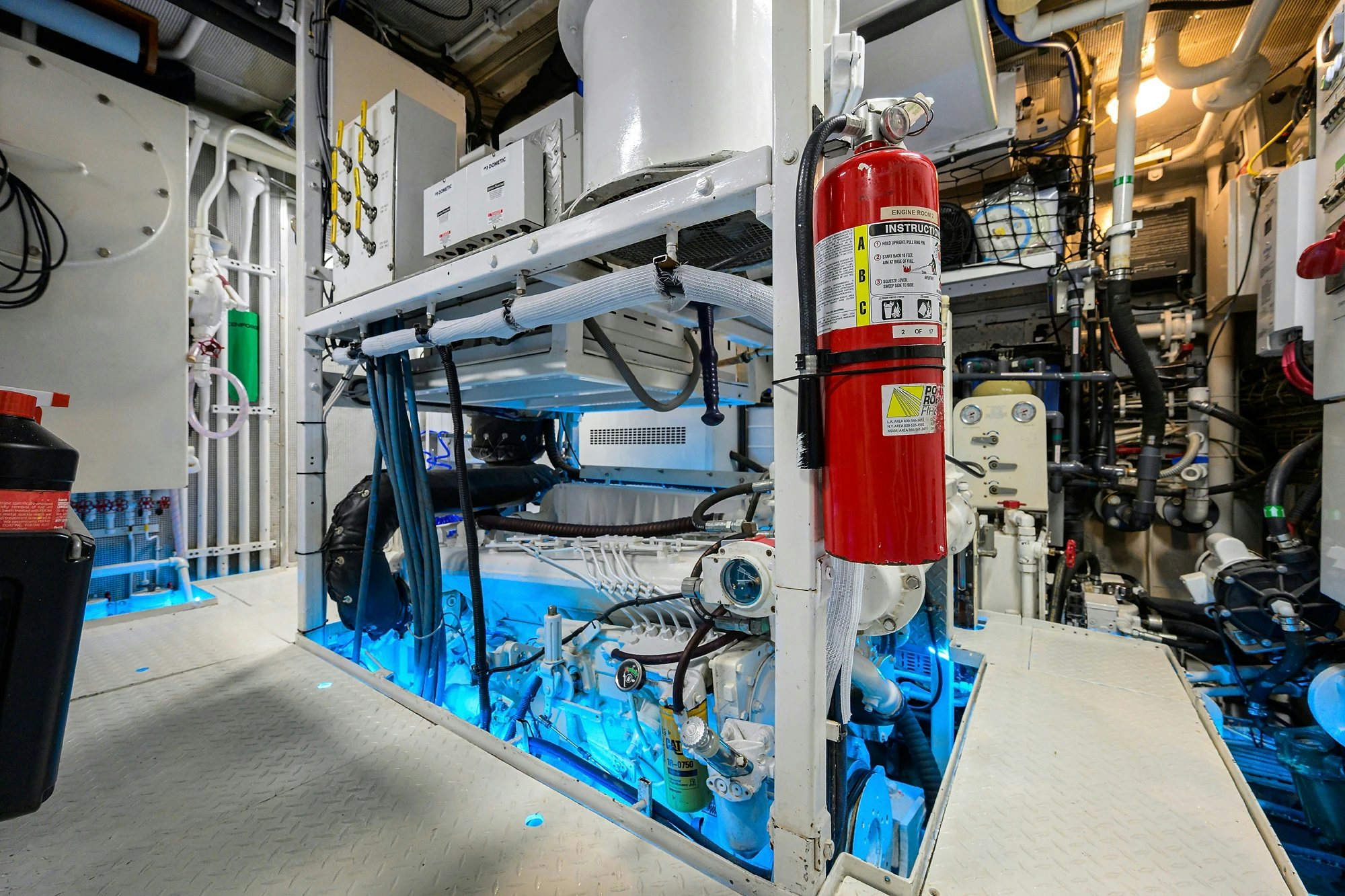 a large machine in a factory aboard AVENTURER Yacht for Sale